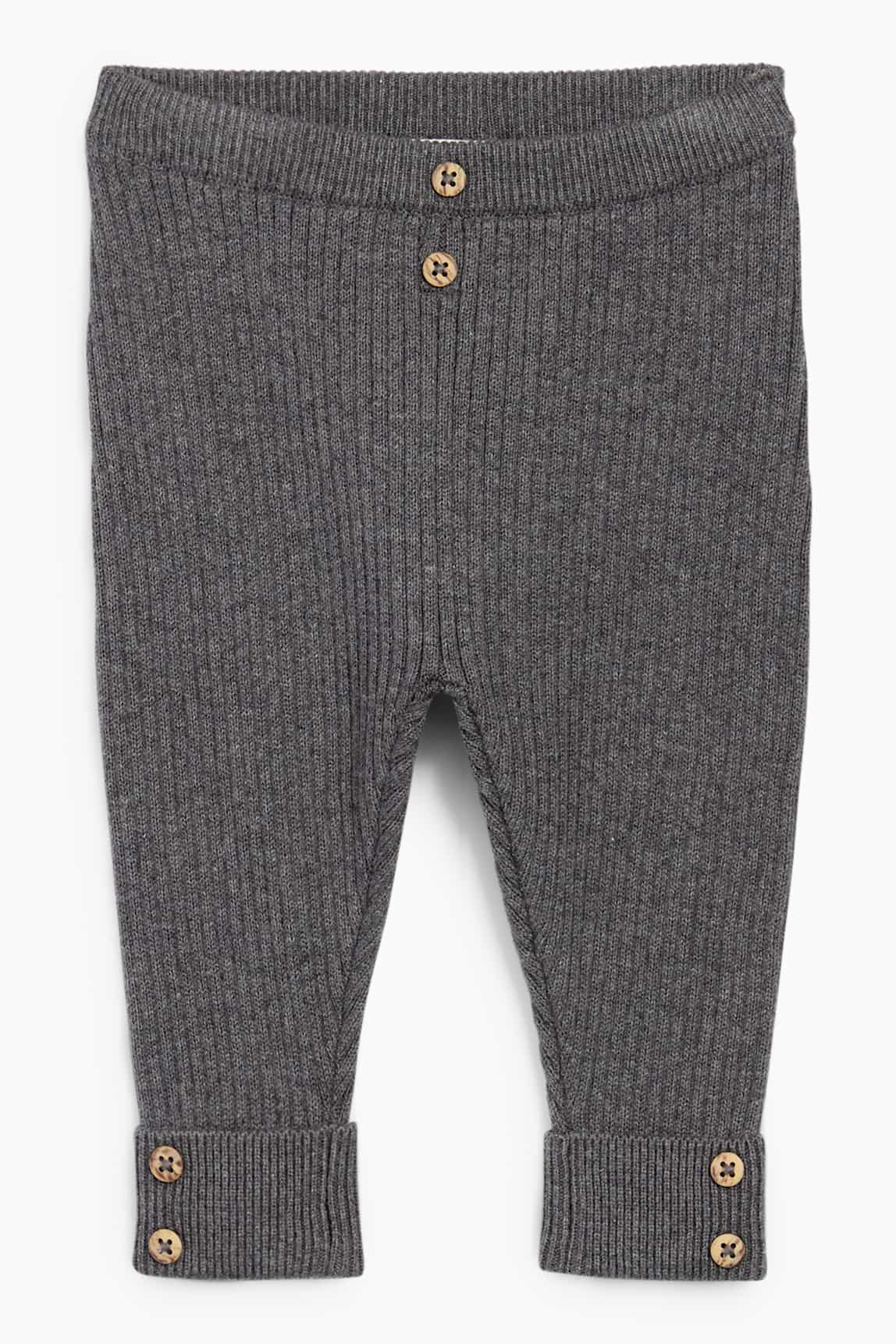 Knitted baby trousers - ribbed