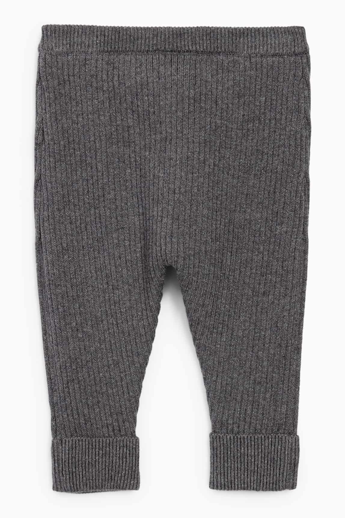 Knitted baby trousers - ribbed