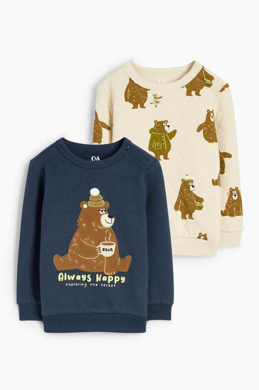 Multipack of 2 - teddy bear - baby sweatshirt