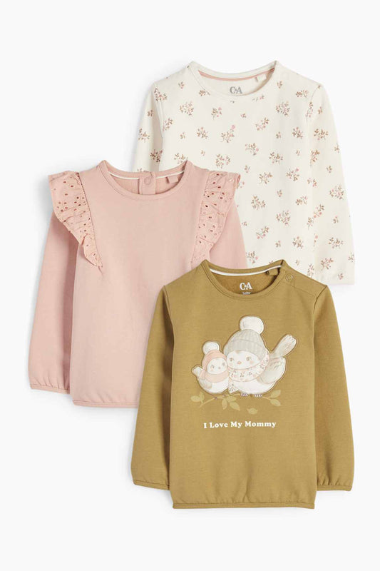 Multipack of 3 - little bird - baby sweatshirt