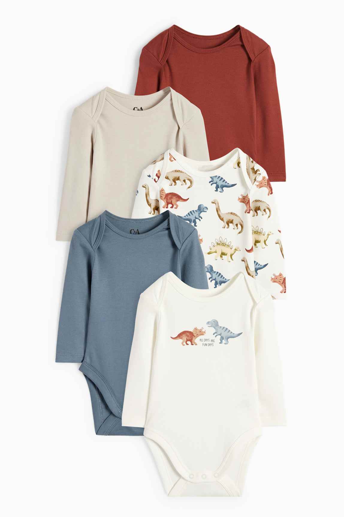 Multipack of 5 - dinosaur - baby bodysuit