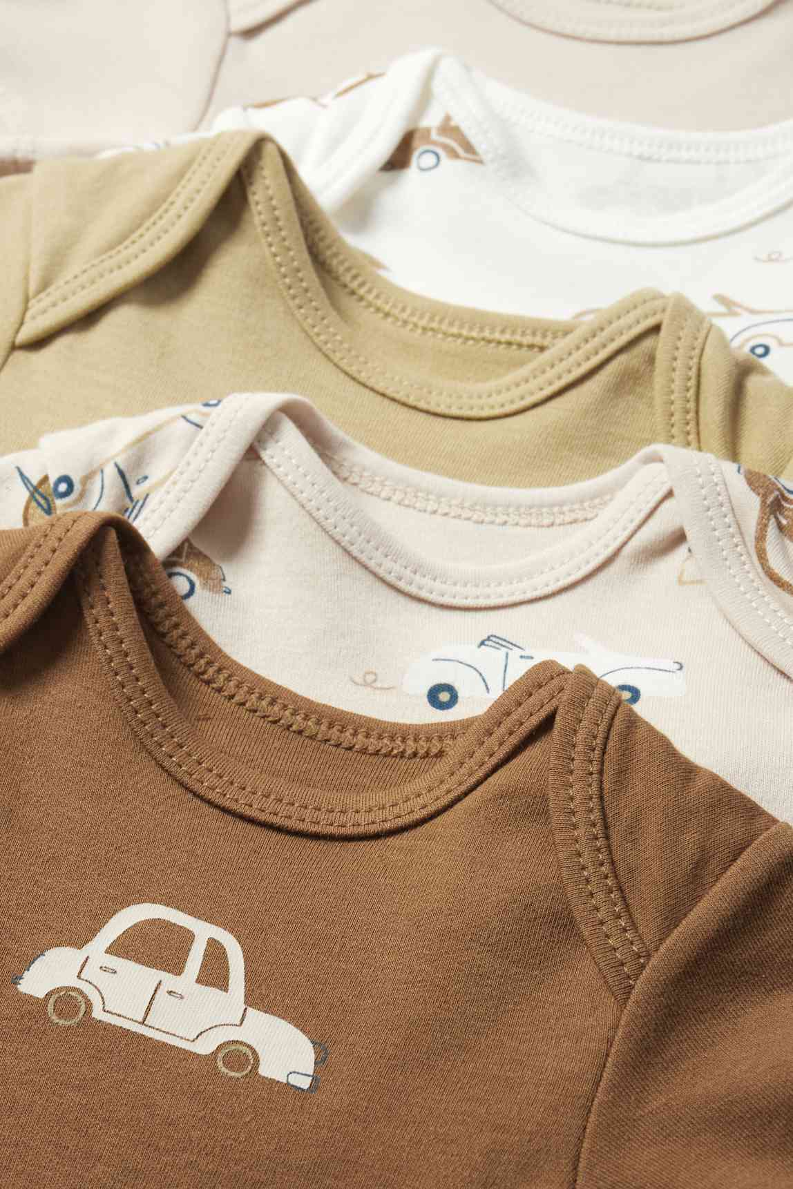 Multipack of 5 - vehicles - baby bodysuit