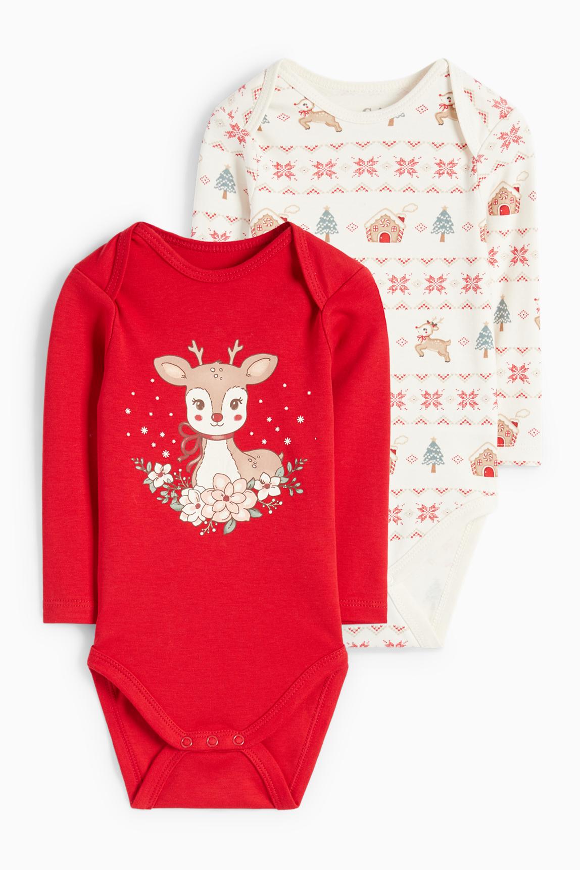 Multipack of 2 - Rudolph - baby Christmas bodysuit