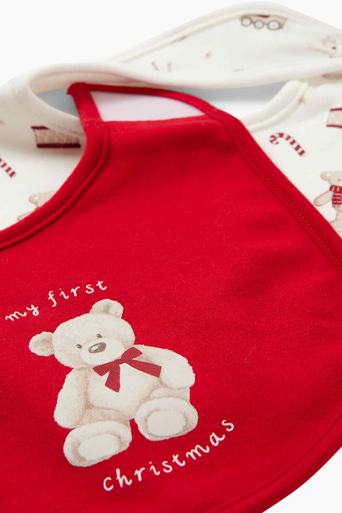 Multipack of 2 - teddy bear - Christmas baby bib