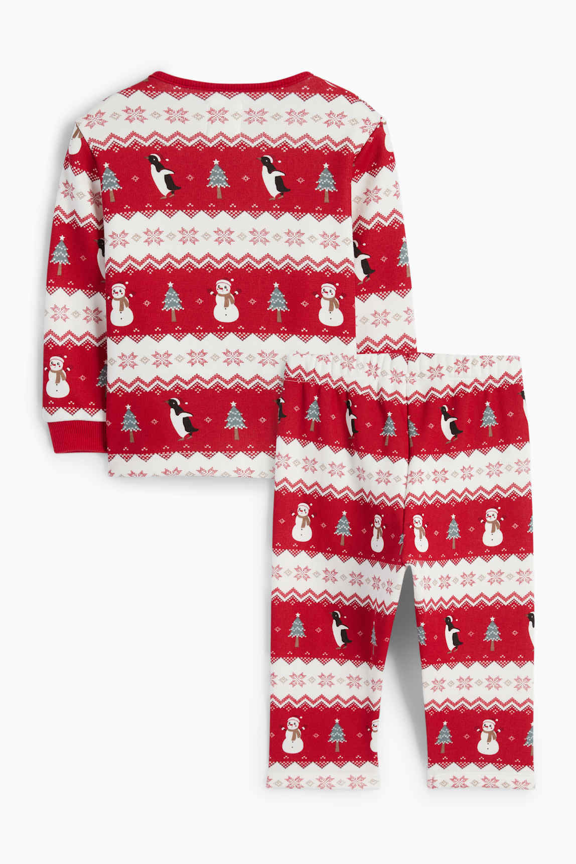 Snowman and penguin - baby Christmas pyjamas - 2 piece