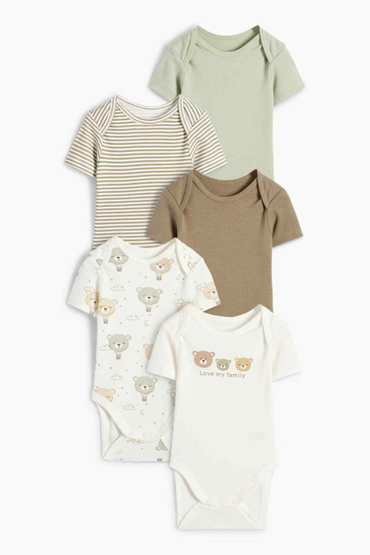 Multipack of 5 - teddy bear - baby bodysuit