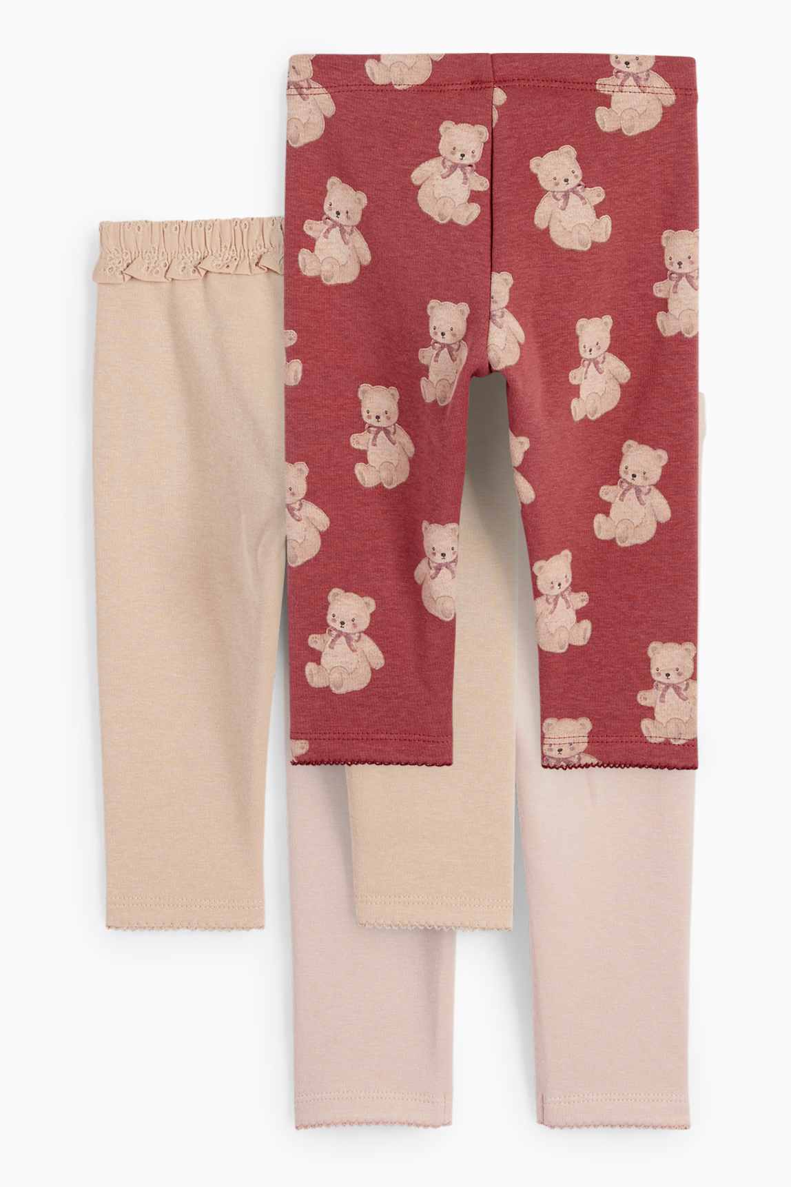 Multipack of 3 - teddy bear - thermal leggings