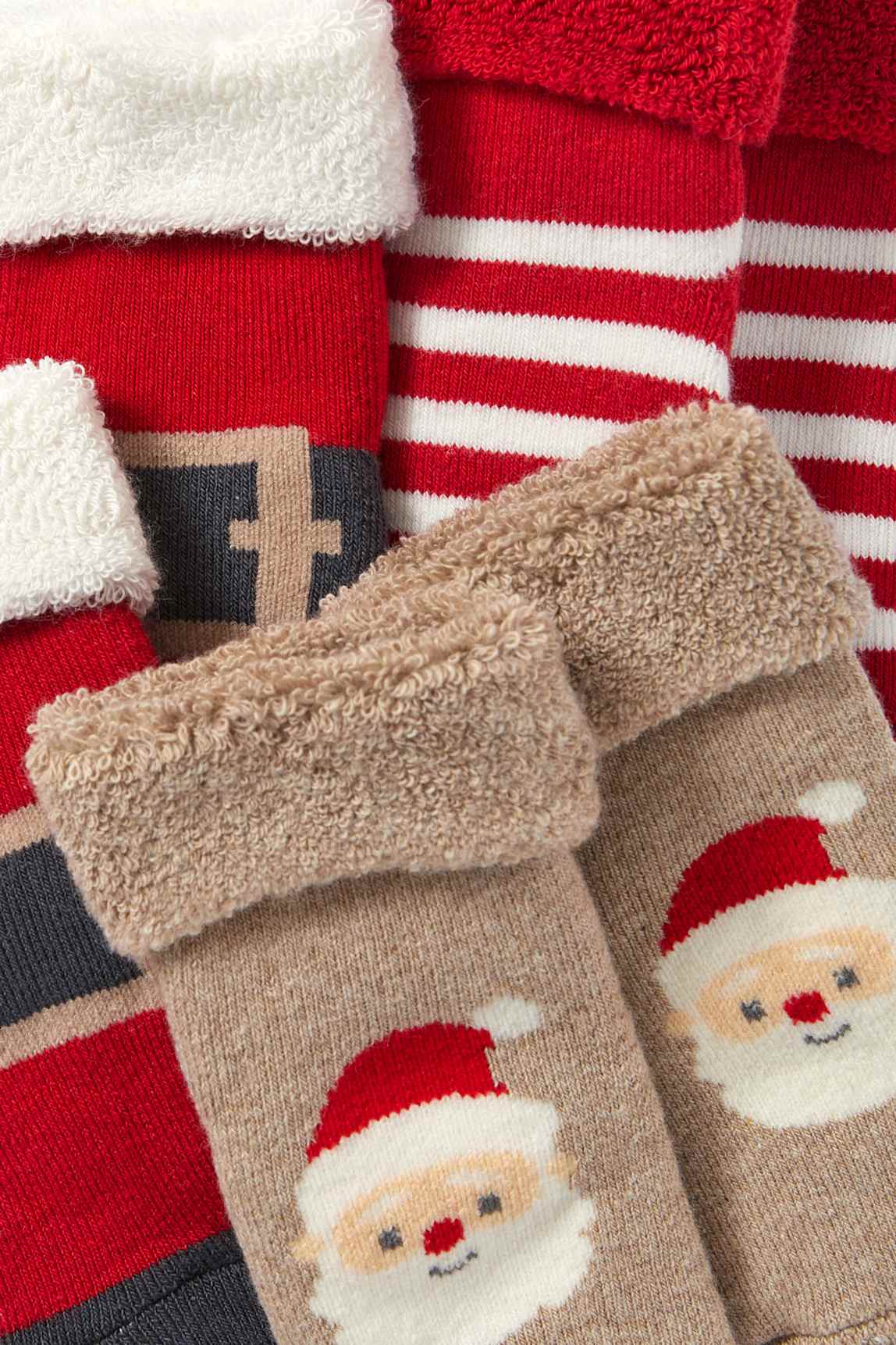 Multipack of 3 - Father Christmas - newborn -Christmas socks