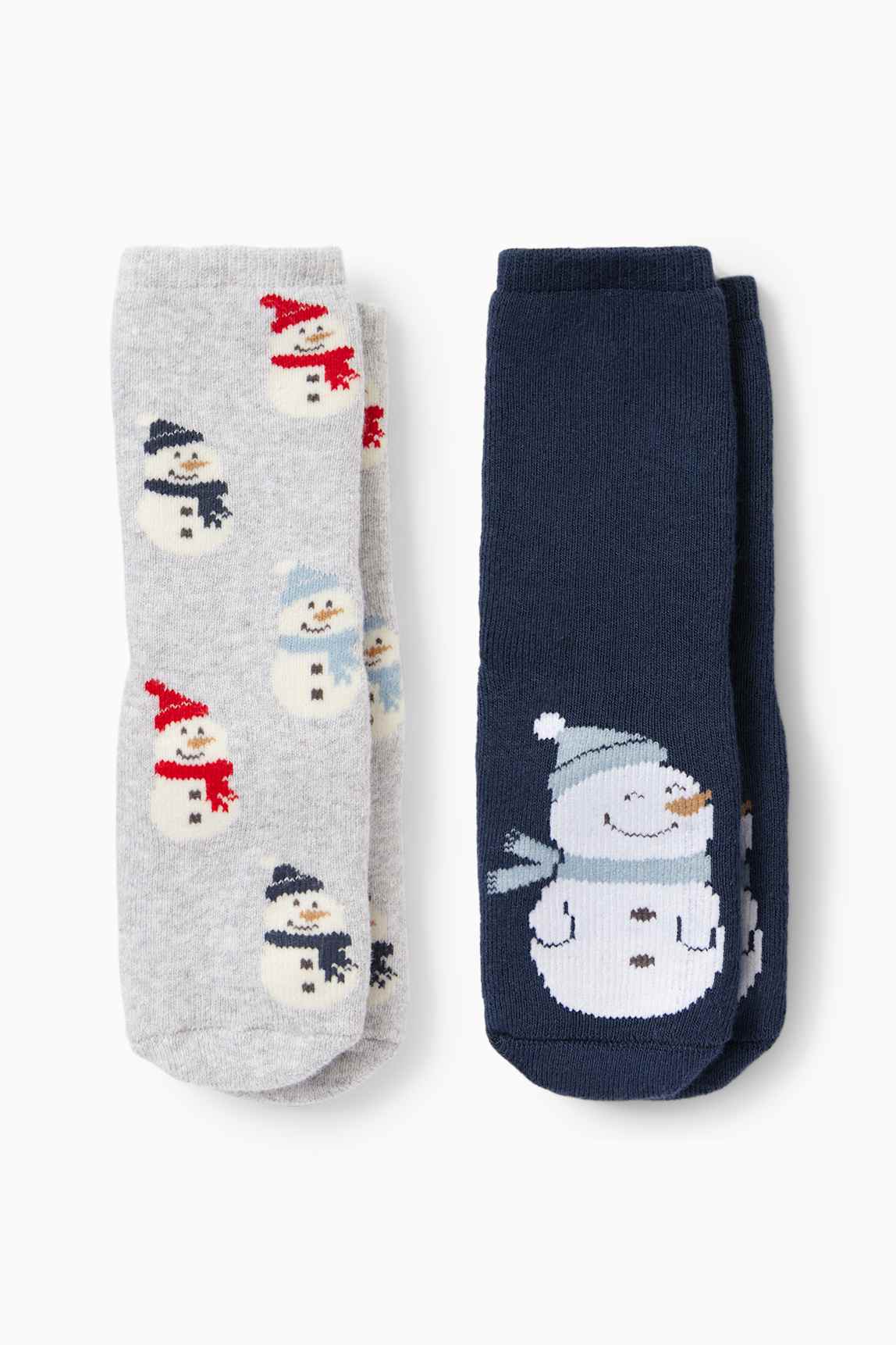 Multipack of 2 - snowman - non-slip baby socks