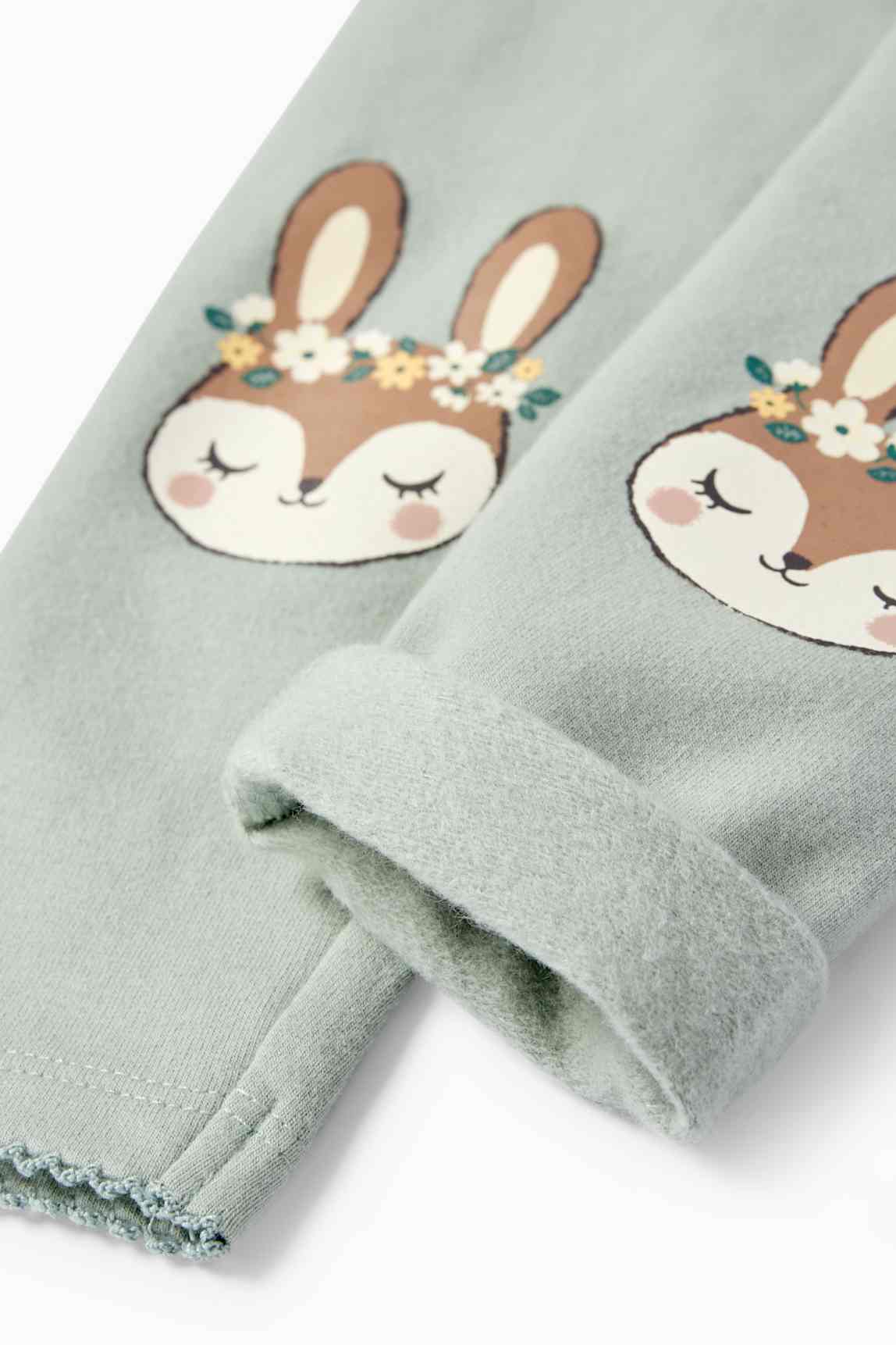 Multipack of 4 - bunny rabbit and flowers - baby leggings