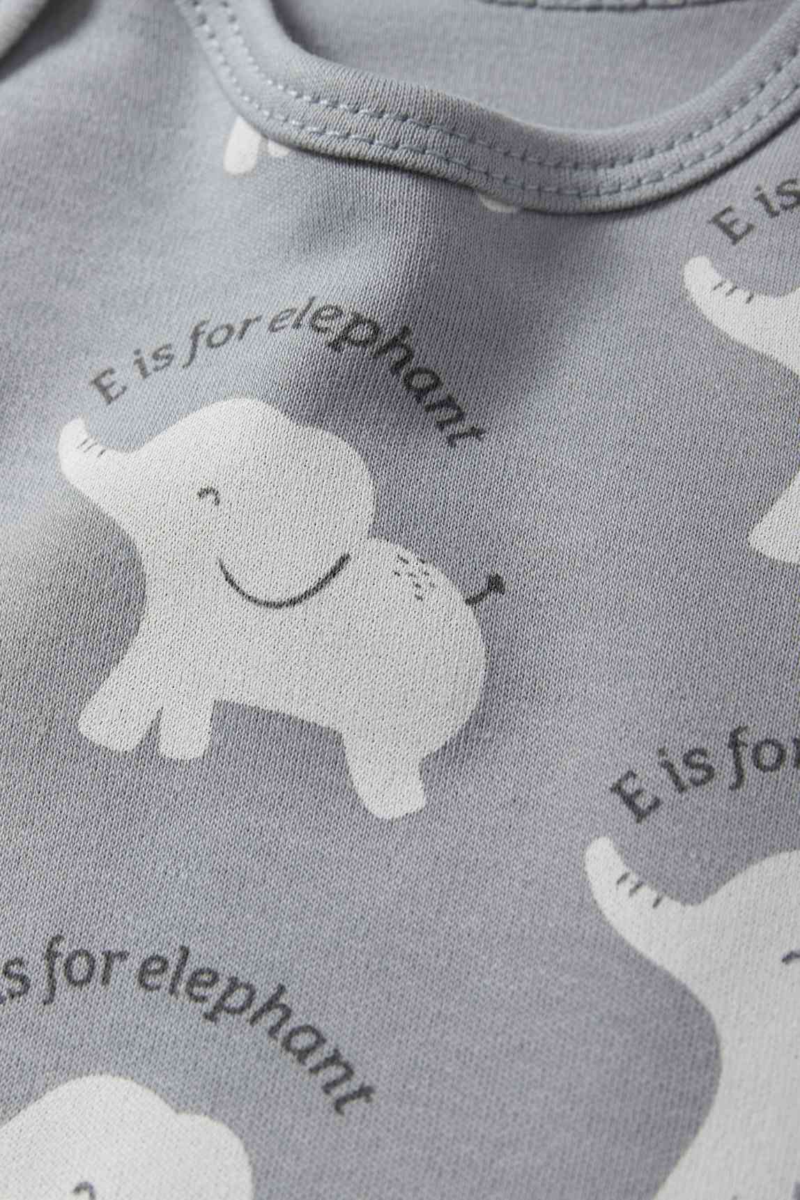 Multipack of 5 - koala and elephant - baby bodysuit