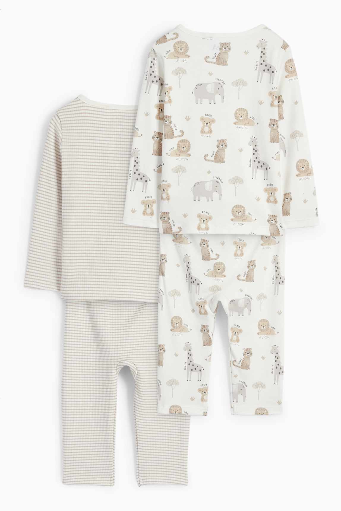 Multipack of 2 - wild animals - baby pyjamas - 4 piece