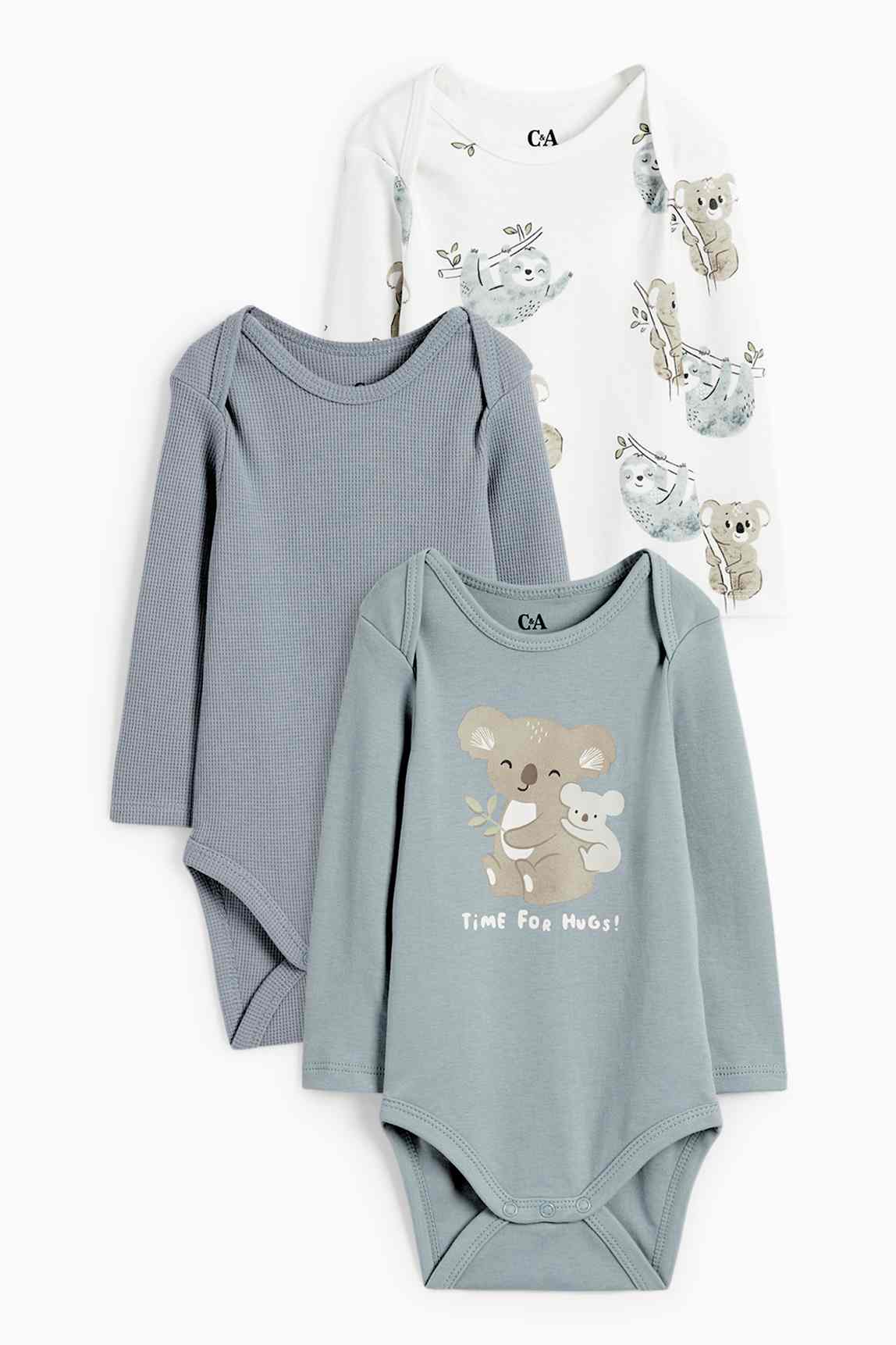 Multipack of 3 - sloth and koala - baby bodysuit