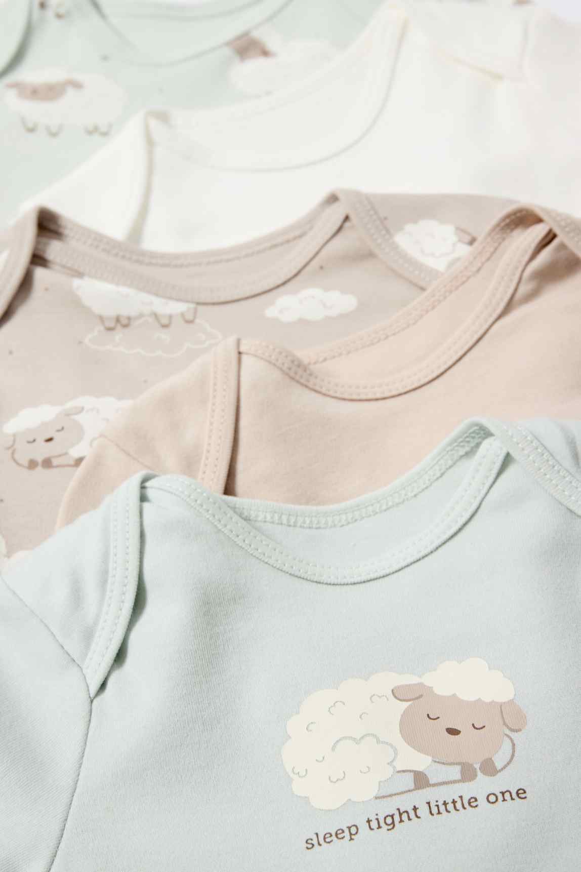 Multipack of 5 - little sheep - baby bodysuit