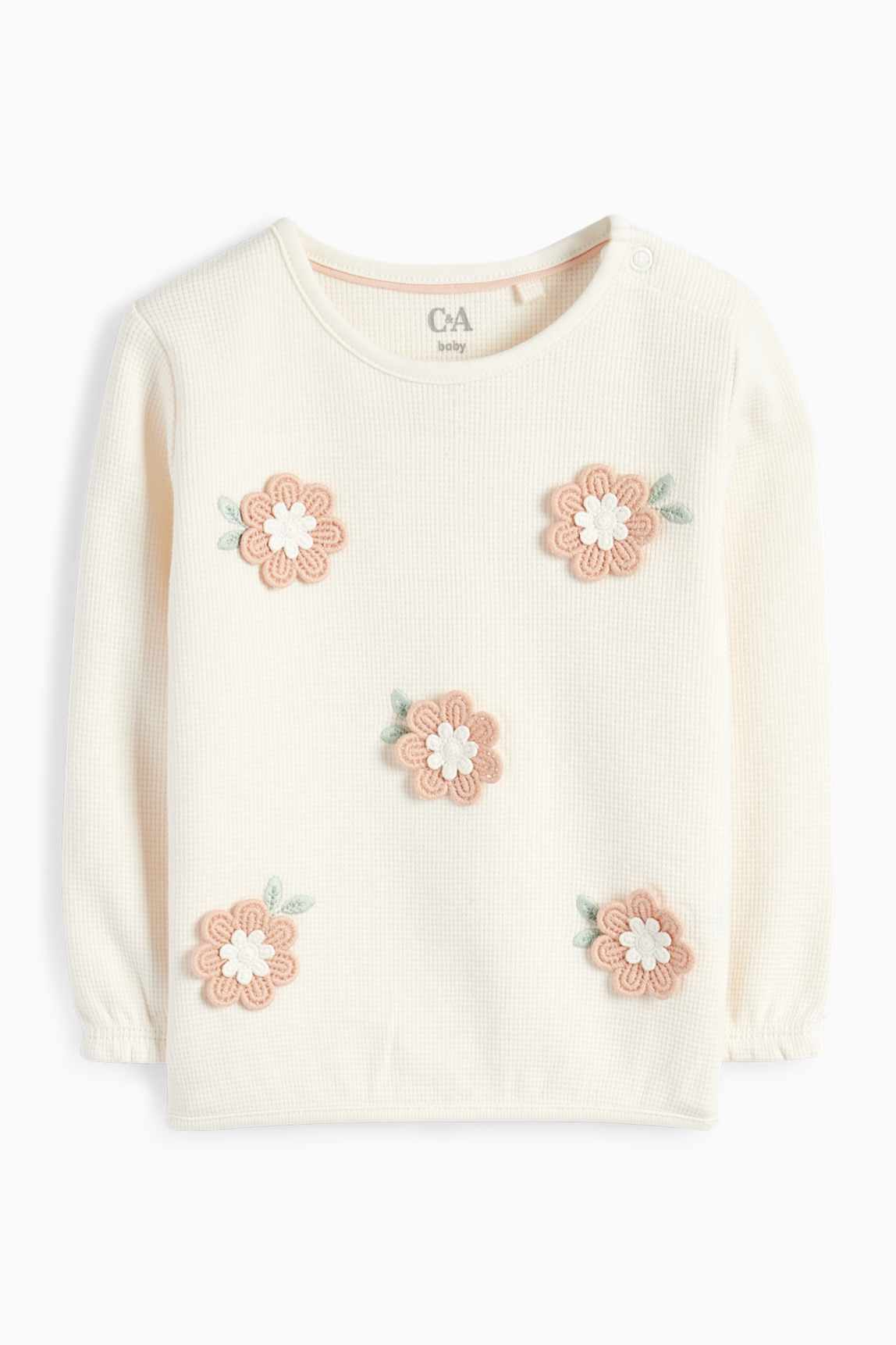 Floral - baby sweatshirt - textured