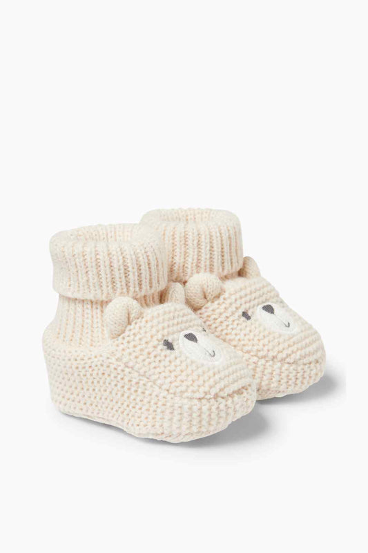 Teddy bear - baby booties