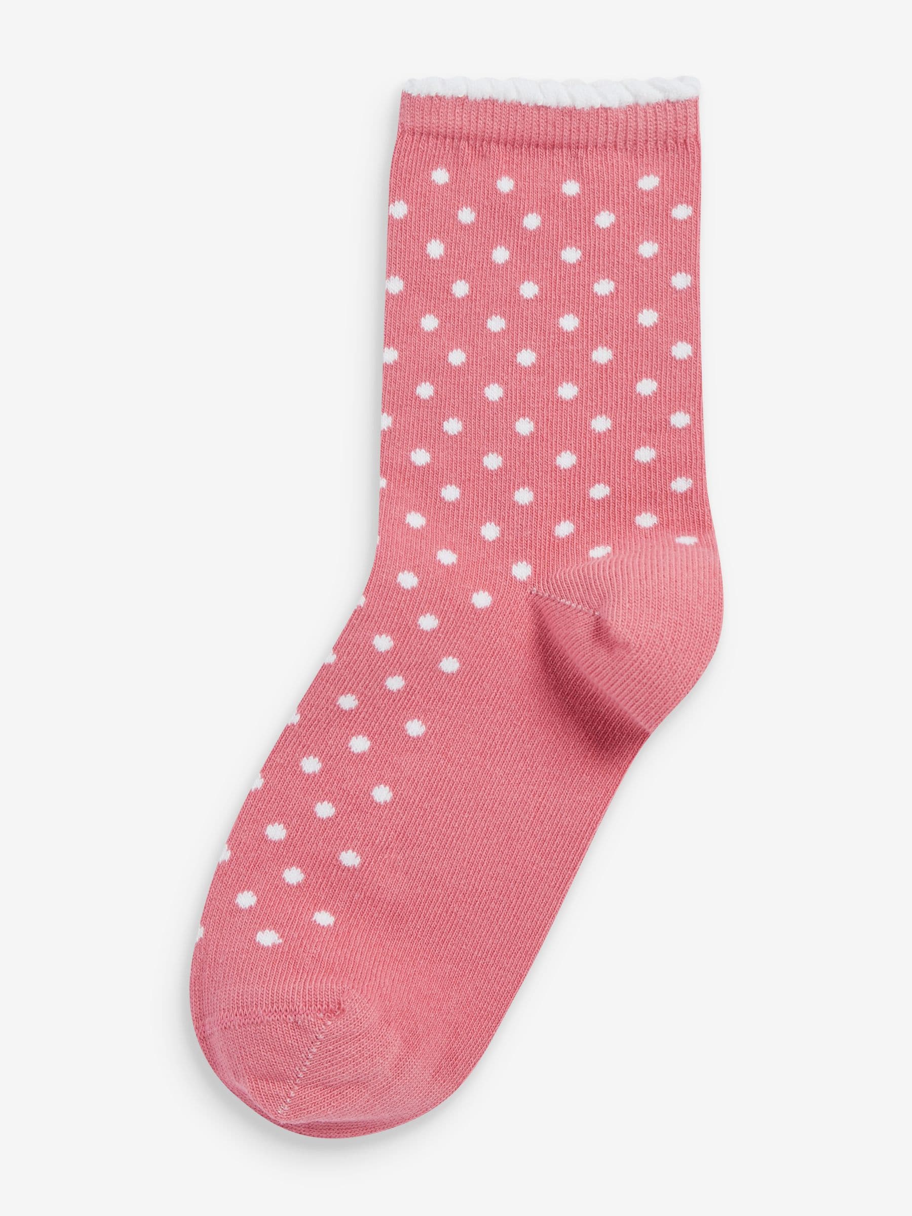 Pink 7 Pack Cotton Rich Pretty Ankle Socks