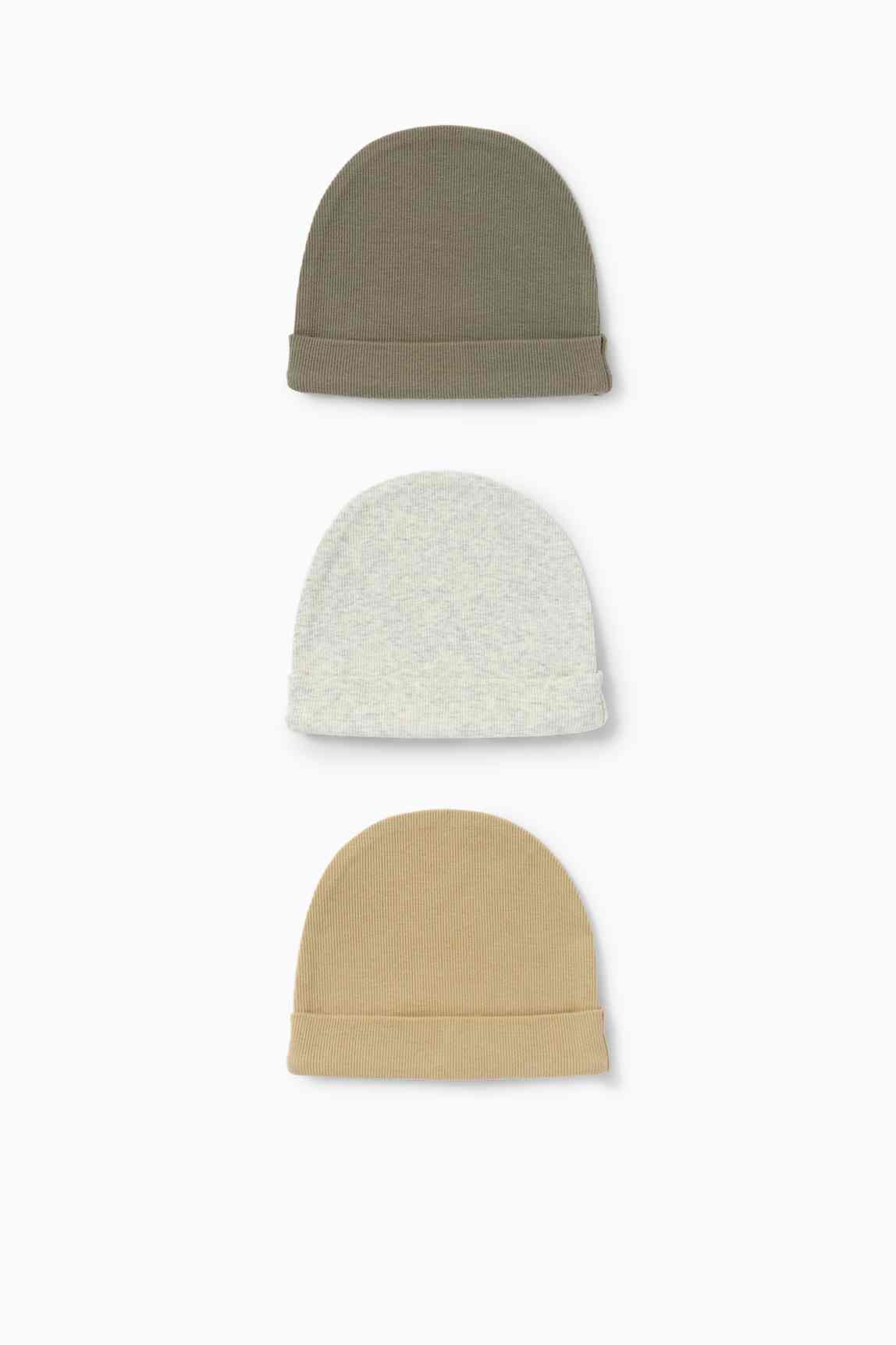 Multipack of 3 - baby beanie - ribbed