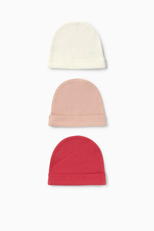 Multipack of 3 - baby beanie - ribbed