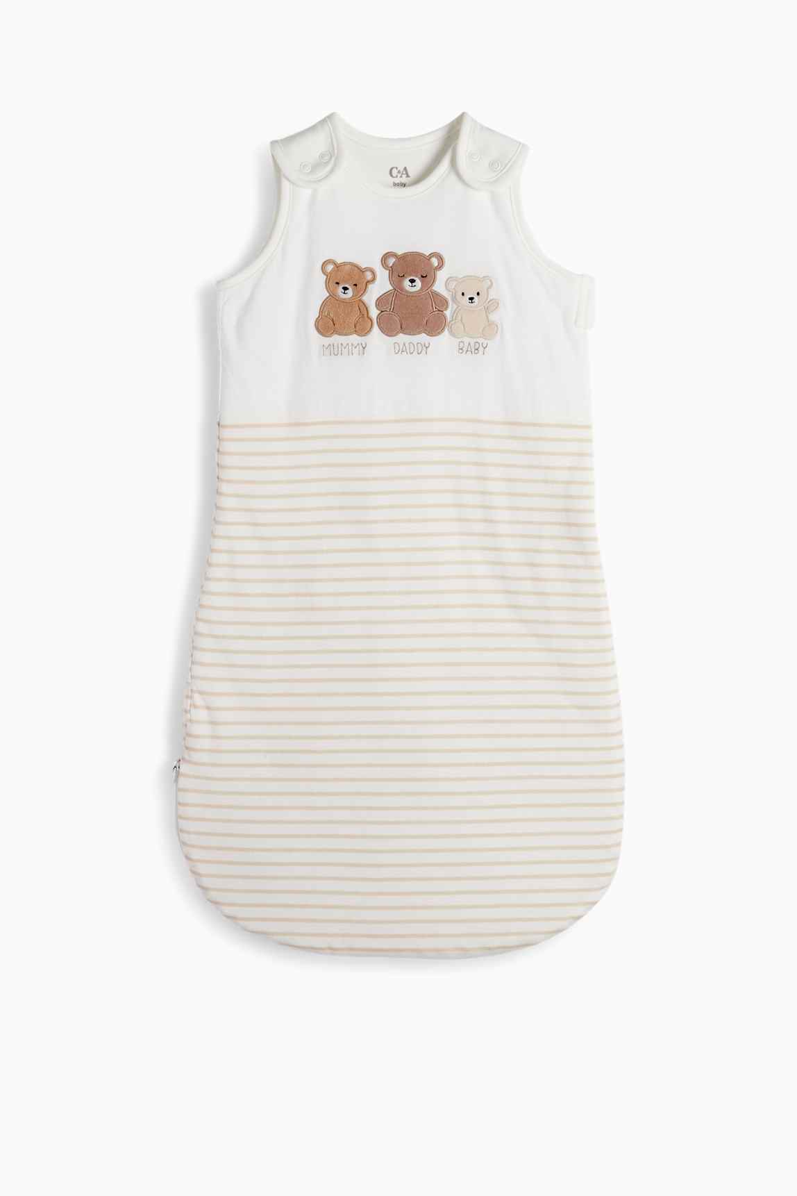 Teddy bear - baby sleeping bag - 6-18 months - striped