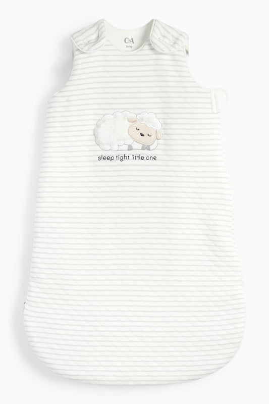 Sheep - baby sleeping bag - 0-6 months - striped