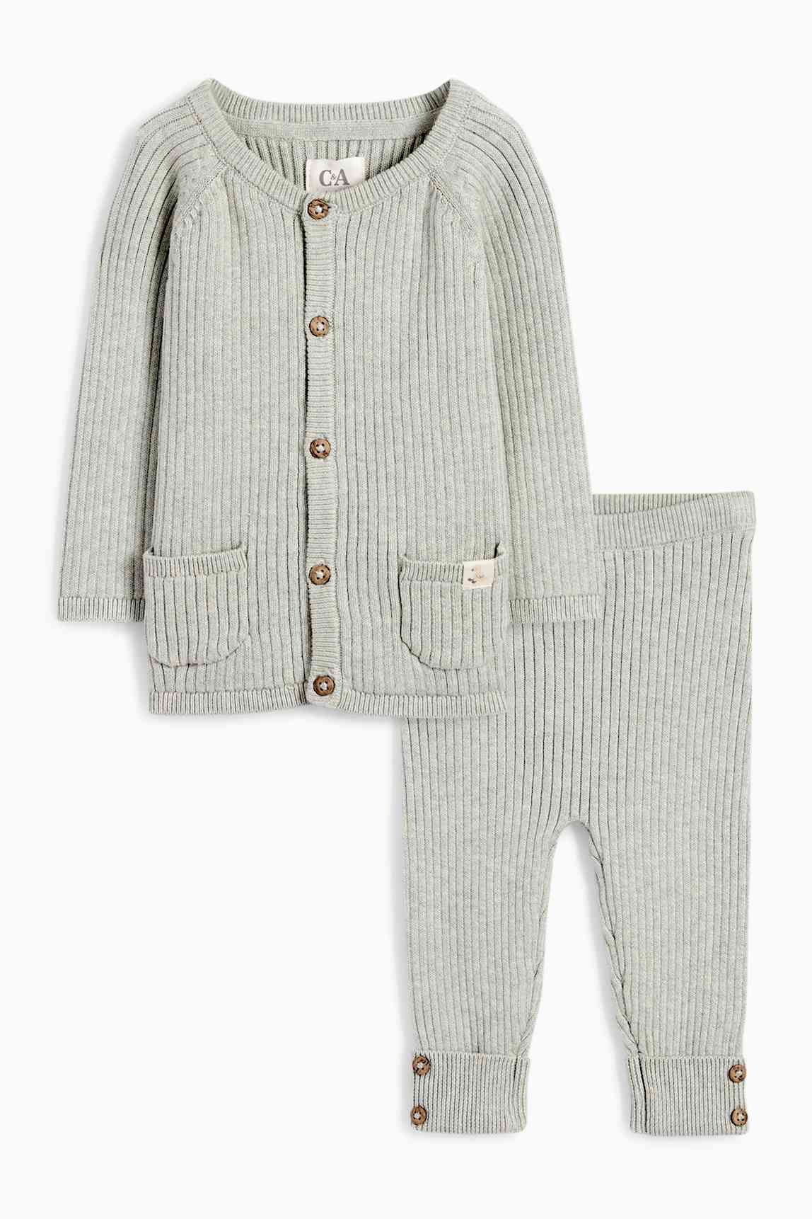 Baby outfit - ribbed - 2 piece