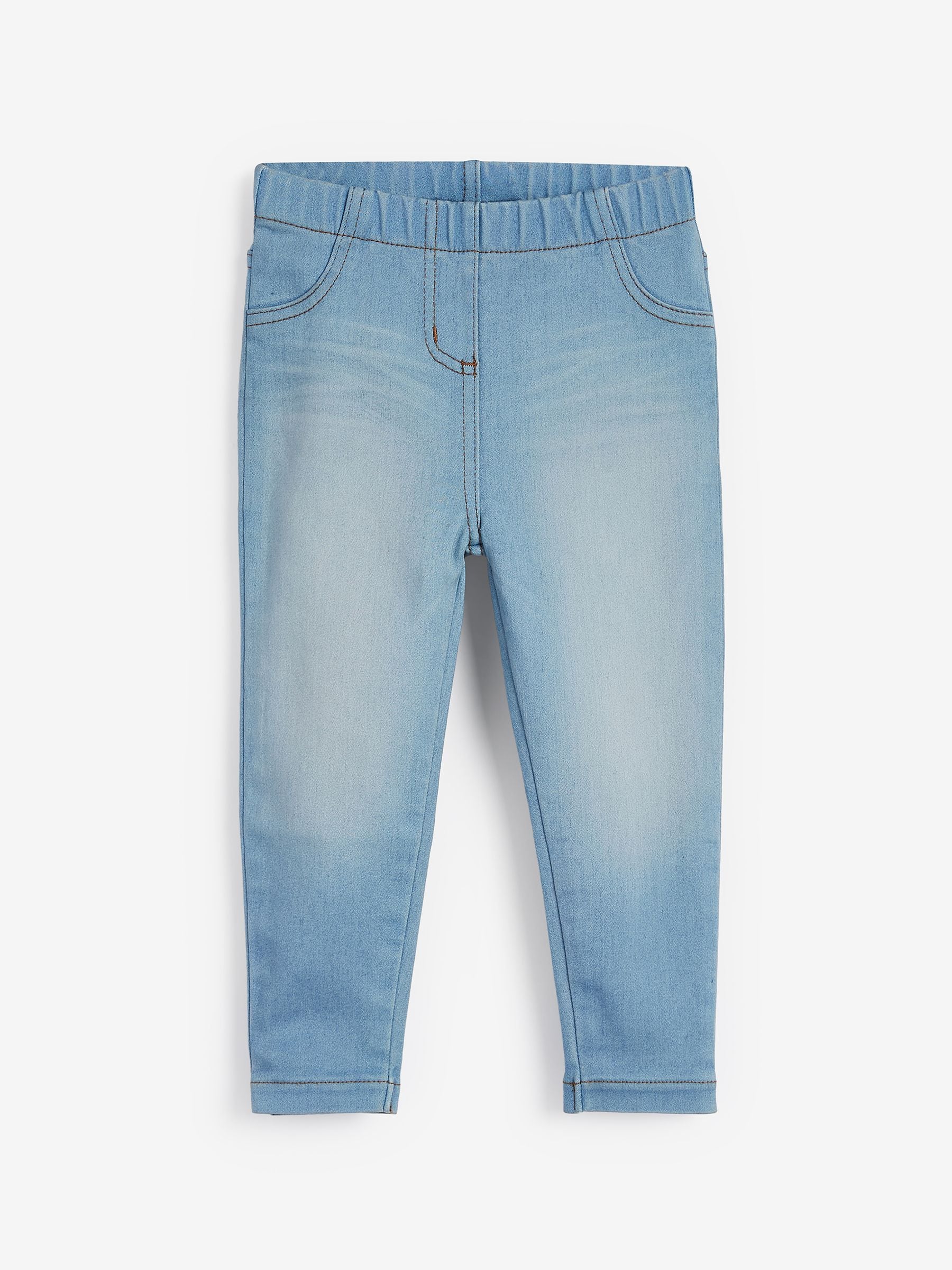 Mid Blue/Light Blue Denim 2 Pack Elasticated Waist Jeggings (3mths-7yrs)