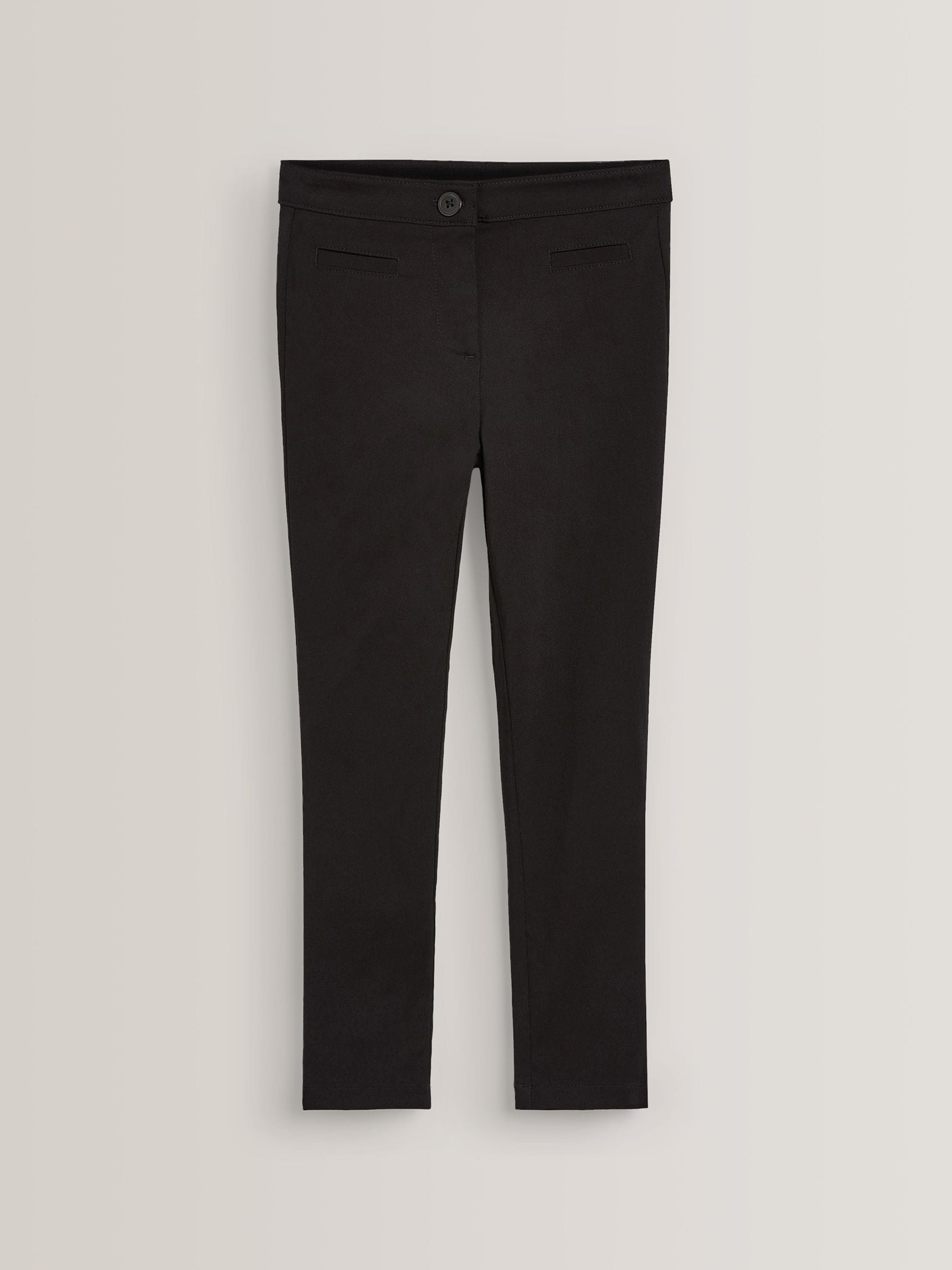 Black 2 Pack Skinny Stretch School Trousers (3-17yrs)