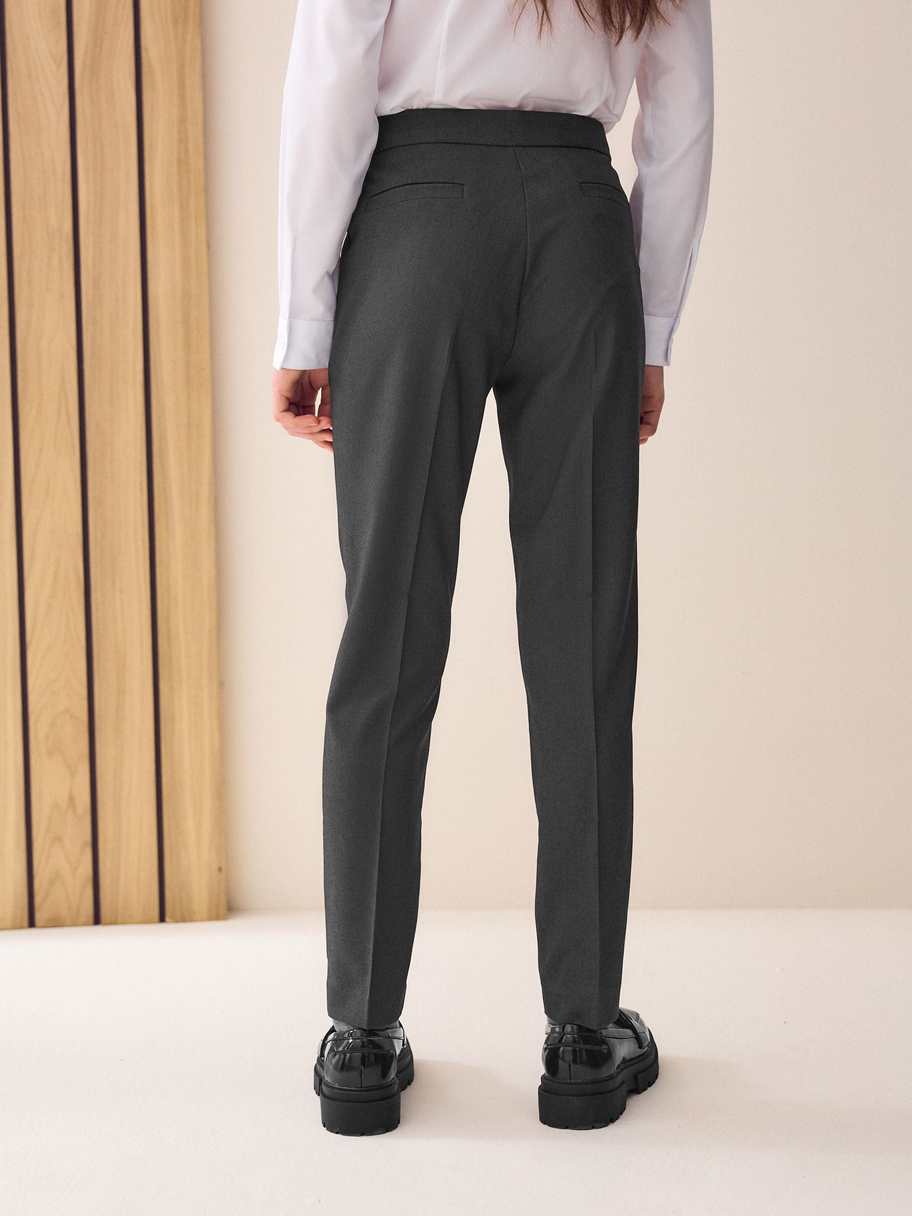 Grey Plain Front School Trousers (3-18yrs)