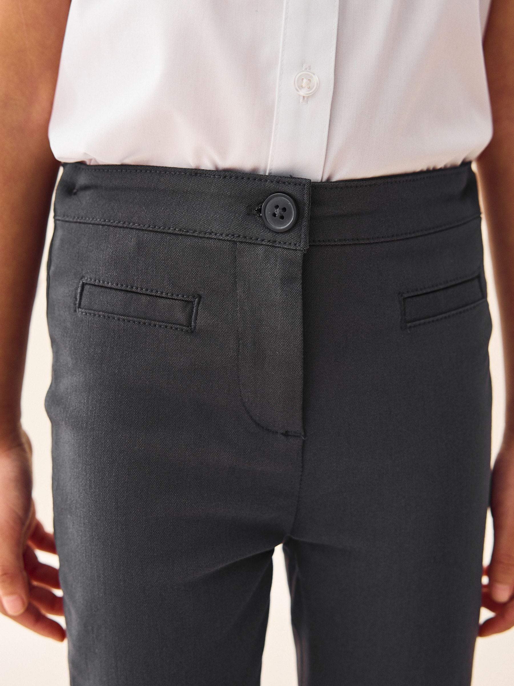 Charcoal Grey Regular Length School Skinny Stretch Trousers (3-18yrs)