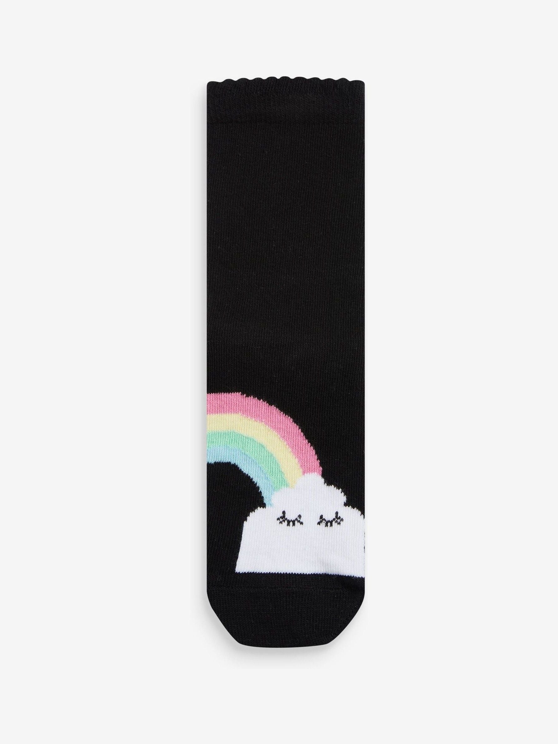 Black 5 Pack Cotton Rich Character Ankle School Socks