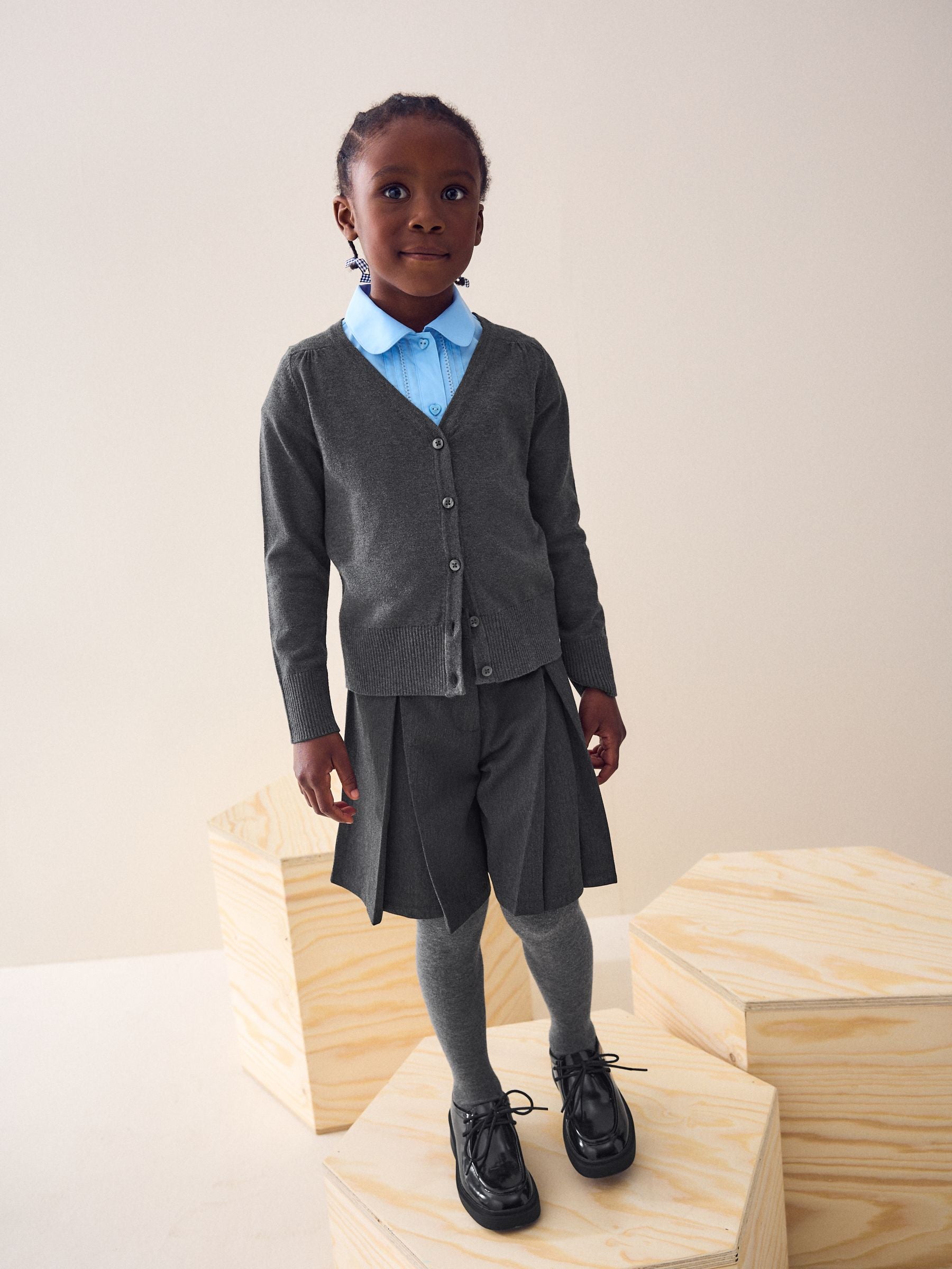 Grey Cotton Rich School V-Neck Cardigan (3-16yrs)