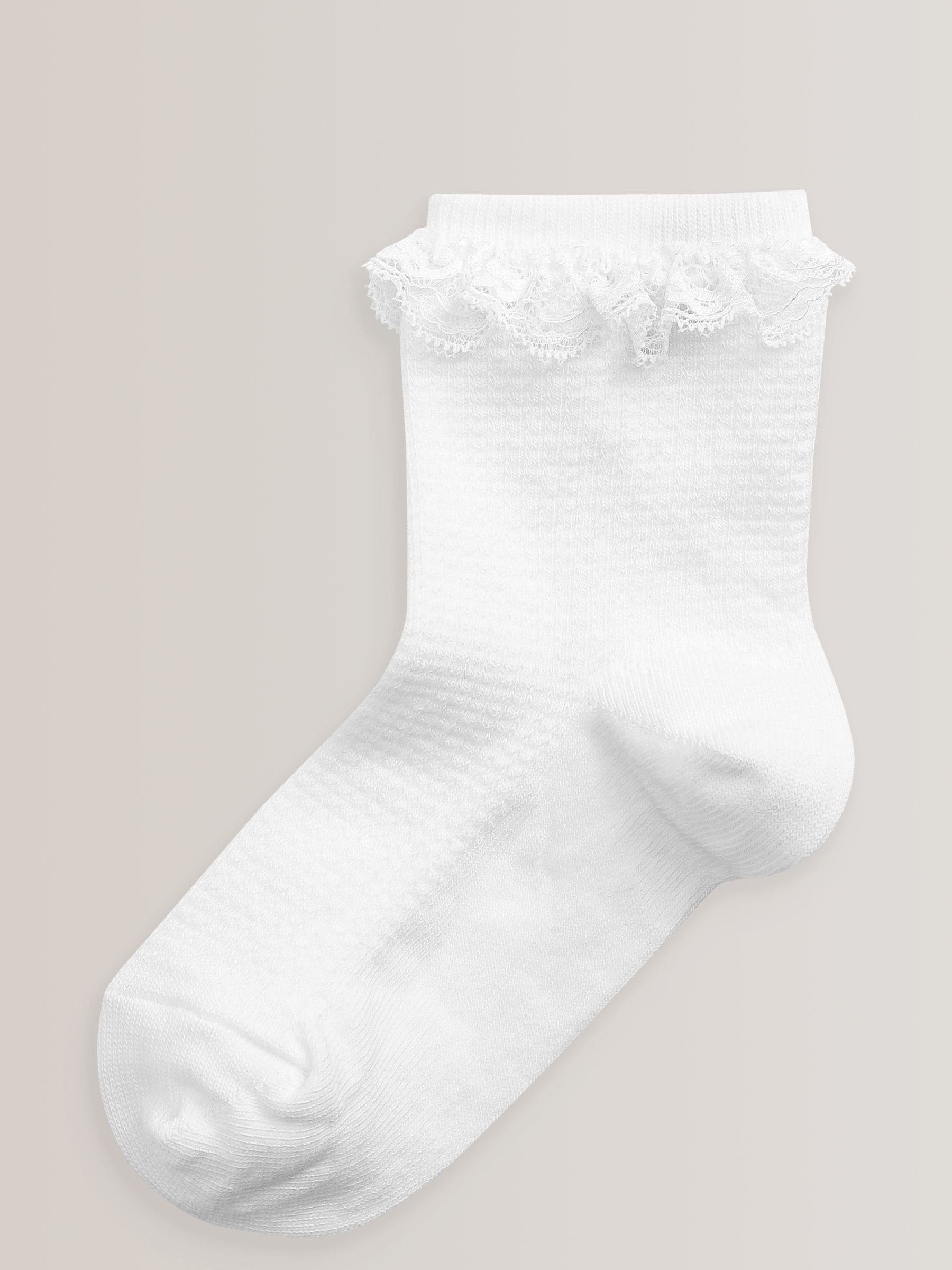 White 2 Pack Cotton Rich Ruffle Ankle Socks