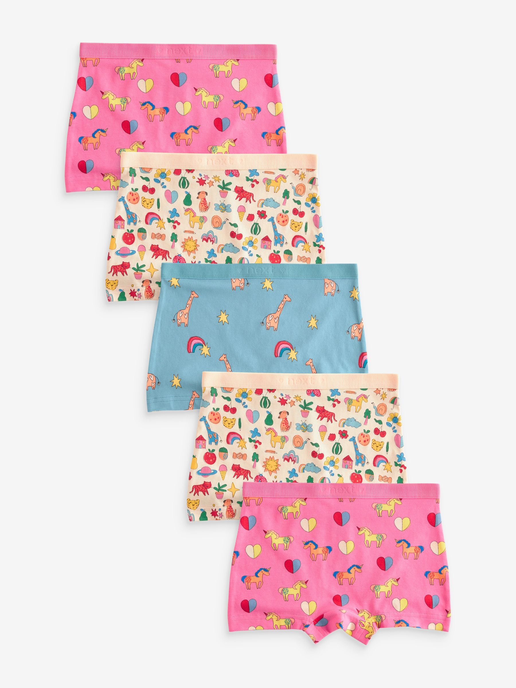 Pink/Blue Short Briefs 5 Pack (2-16yrs)