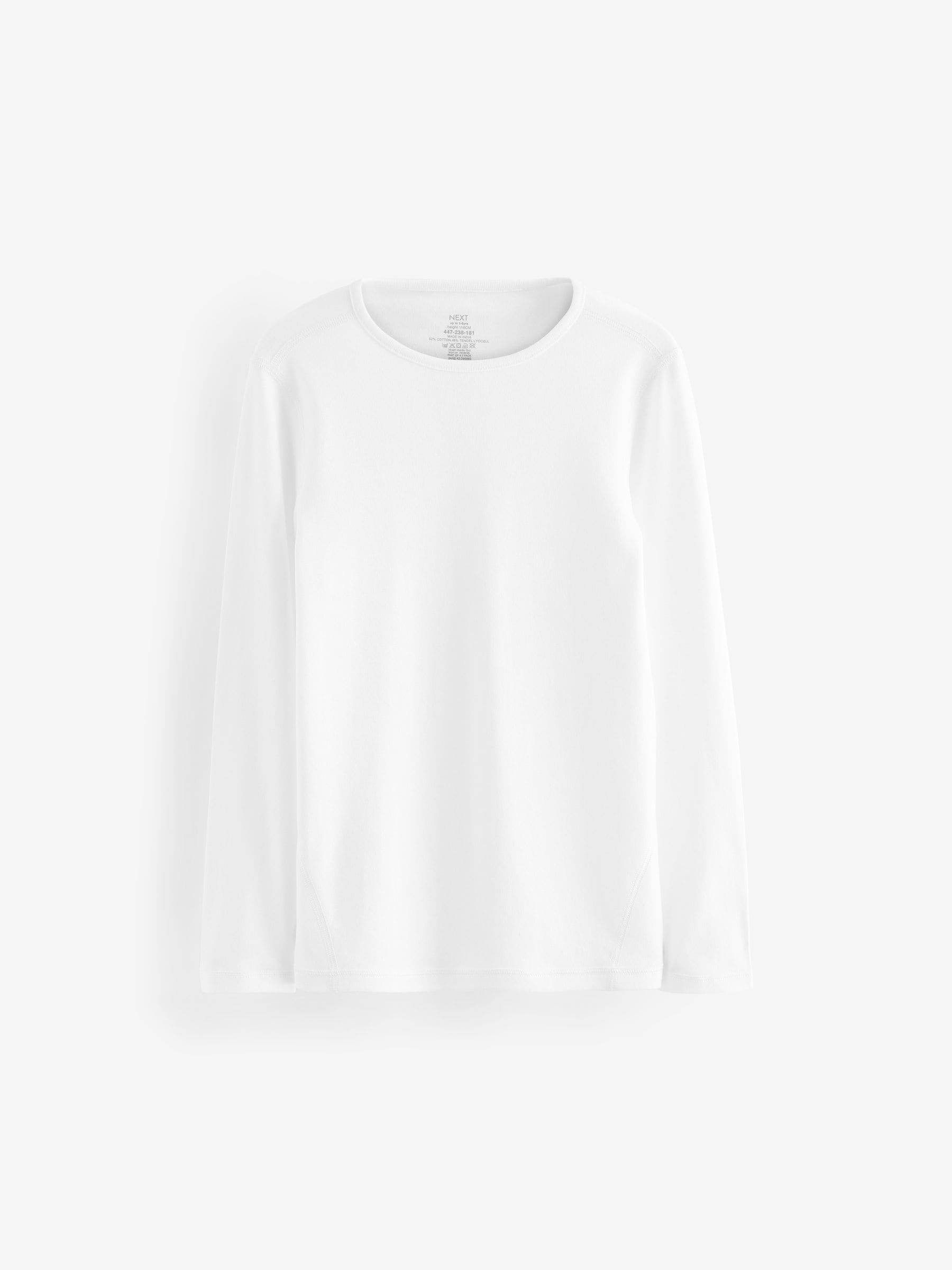 White Kind To Skin Long Sleeve T-Shirts 2 Pack (9mths-12yrs)
