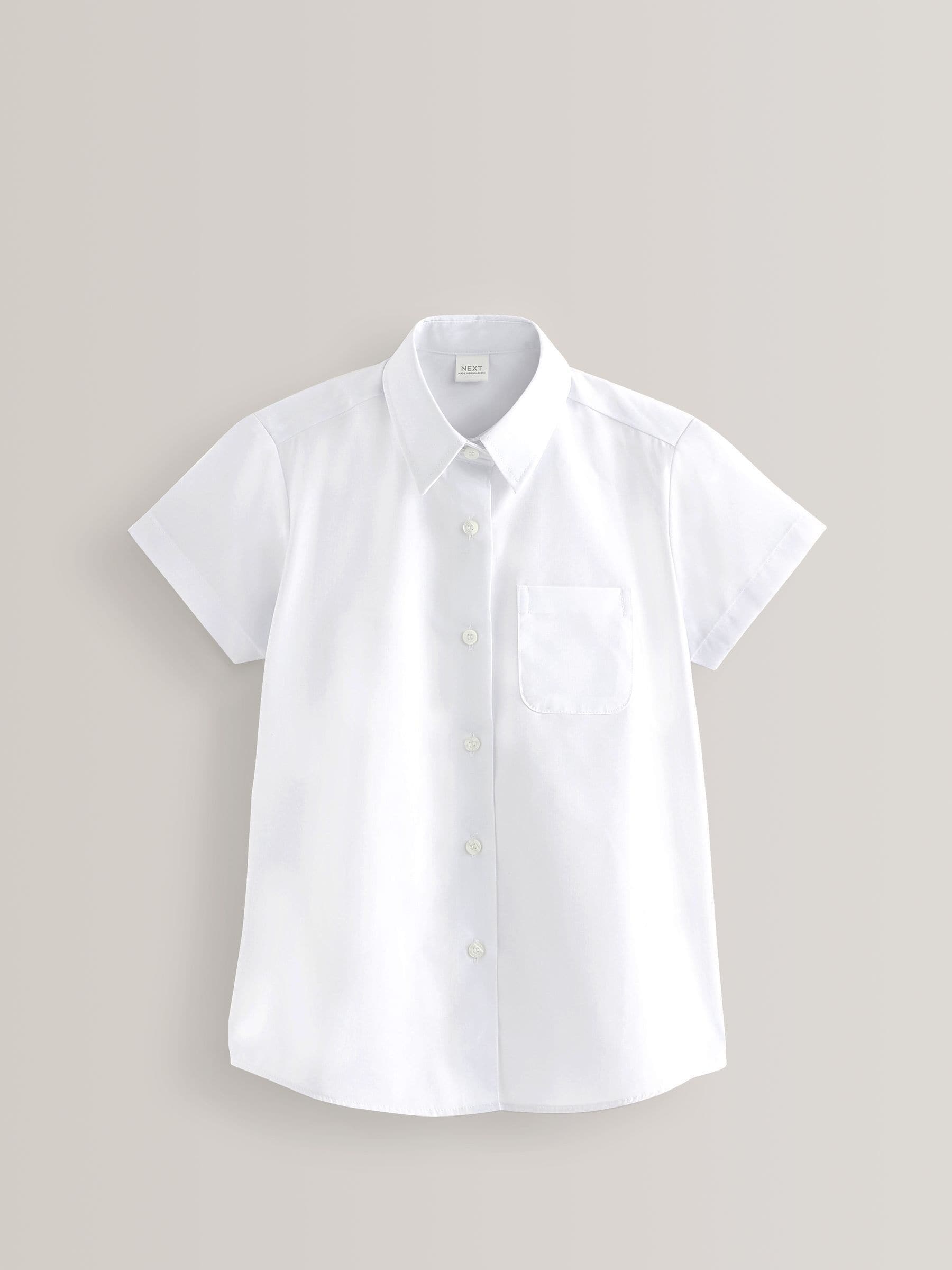White Regular Fit 5 Pack Slim Fit Short Sleeve School Shirts (3-18yrs)