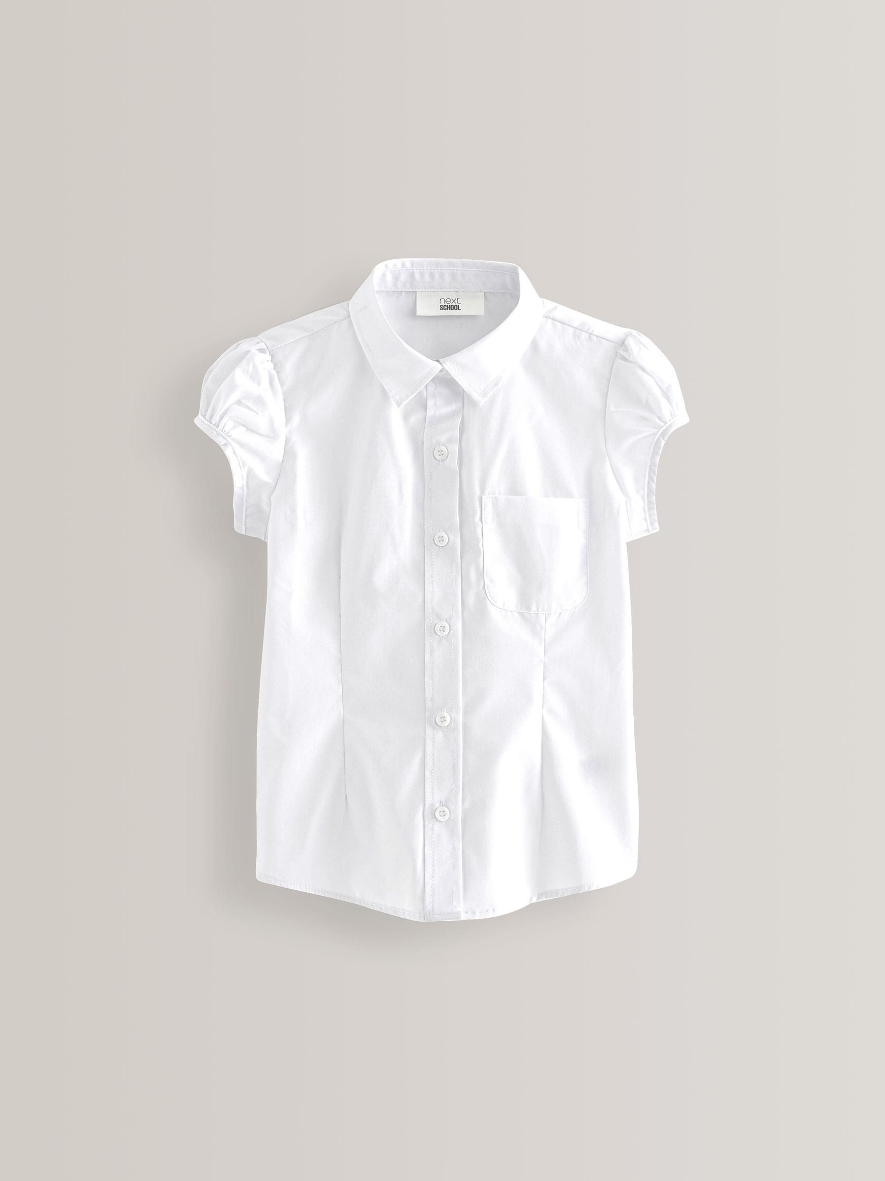 White 5 Pack Puff Sleeve School Shirts (3-16yrs)