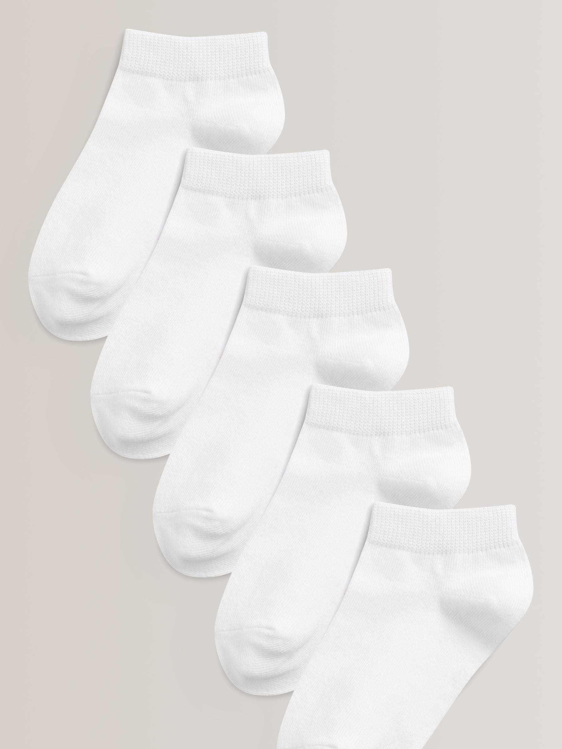 White 5 Pack Cotton Rich Trainer Socks
