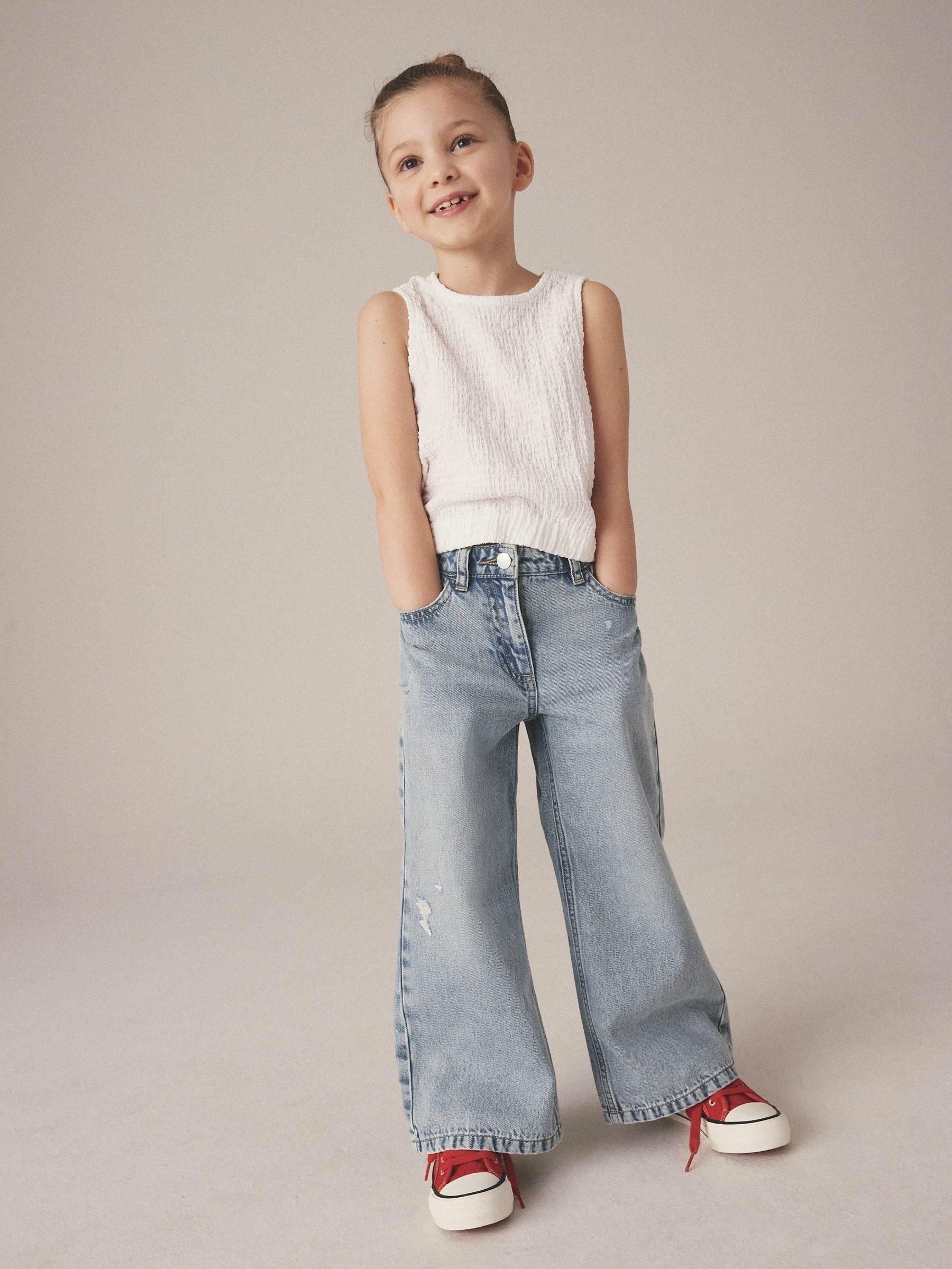 Light Blue Wide Leg Jeans (3-16yrs)