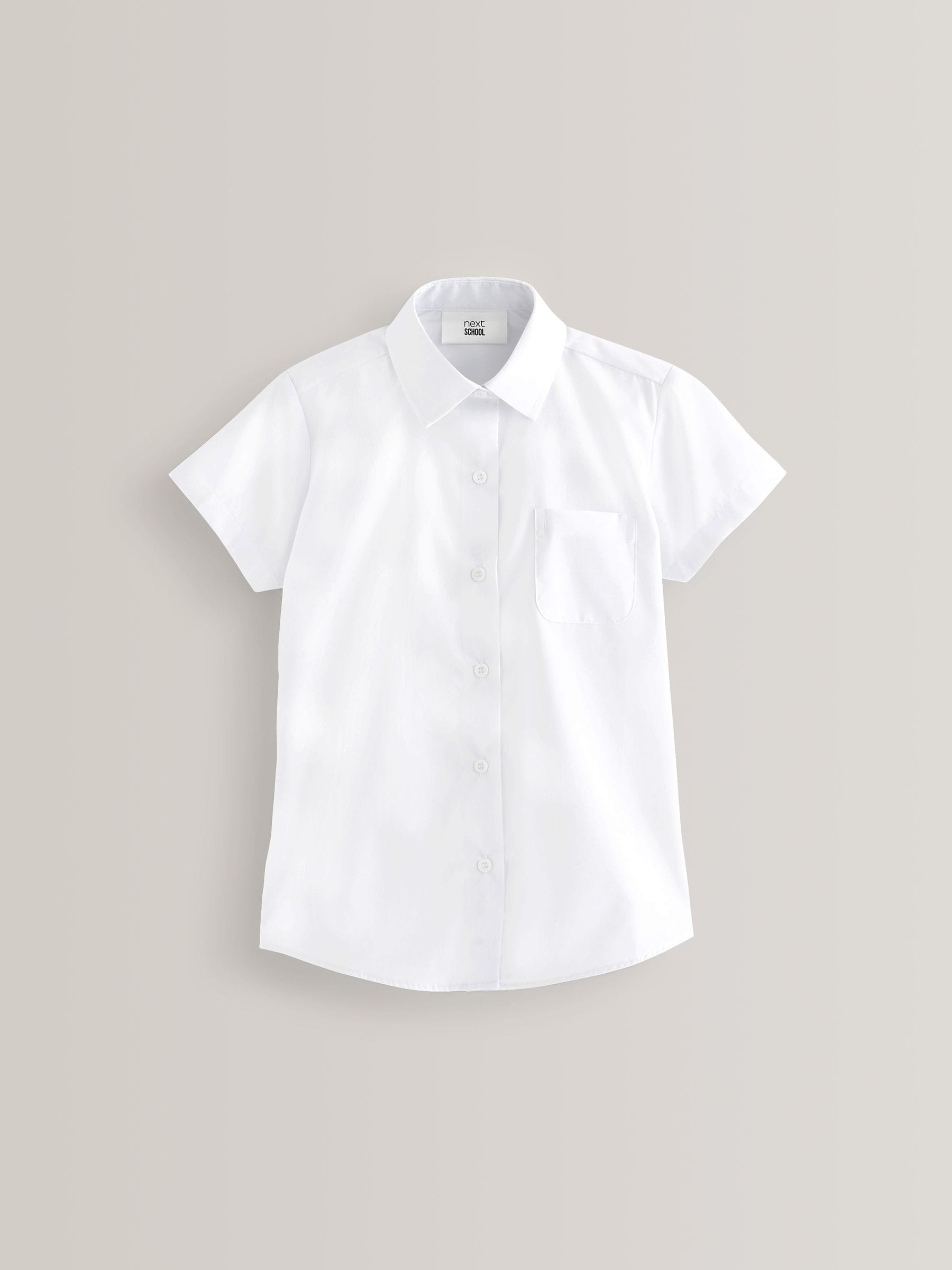 White Regular Fit 2 Pack Plus Fit Short Sleeve School Shirts (3-18yrs)