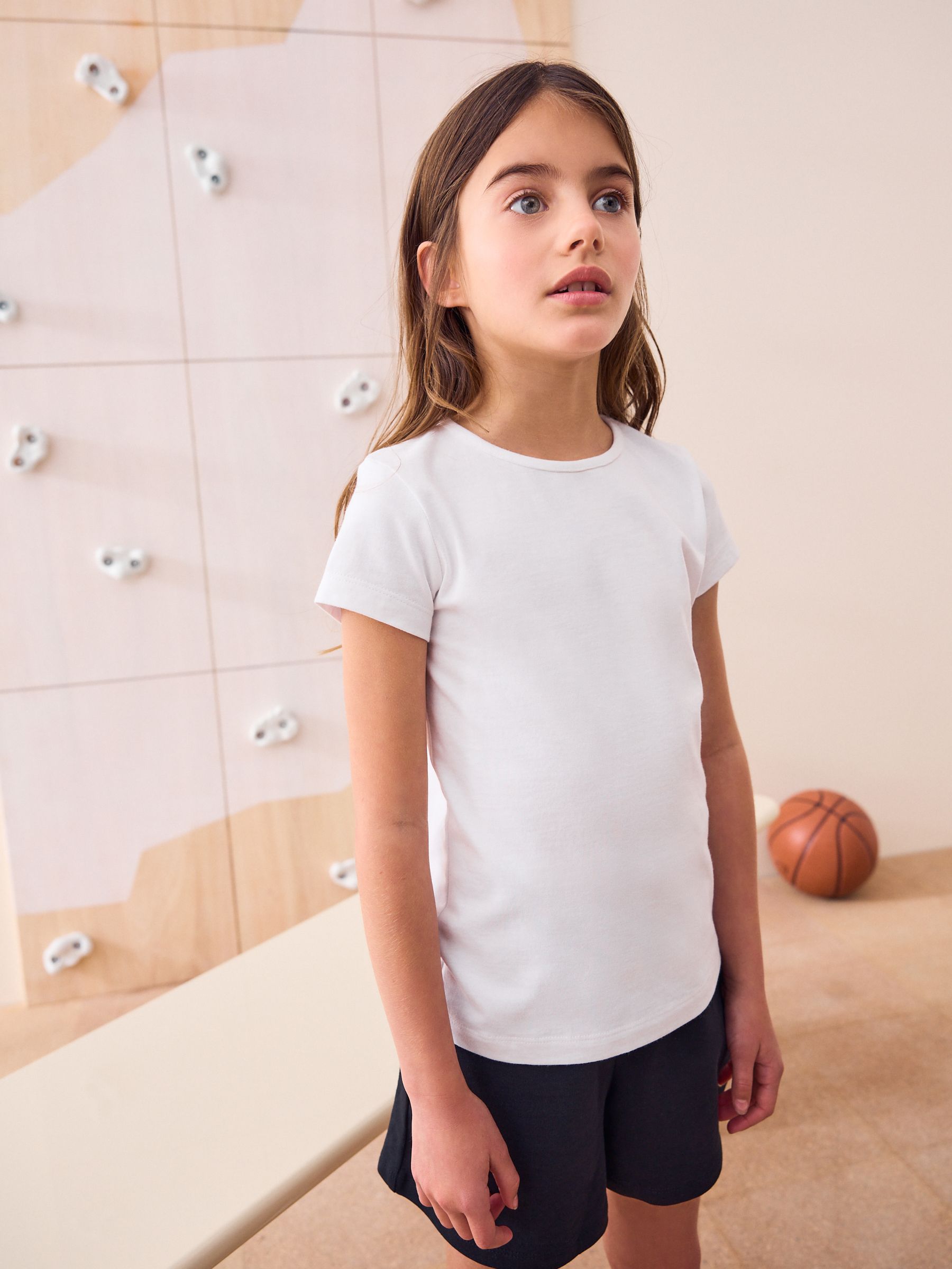 White 2 Pack 100% Cotton Gym School T-Shirts (3-16yrs)