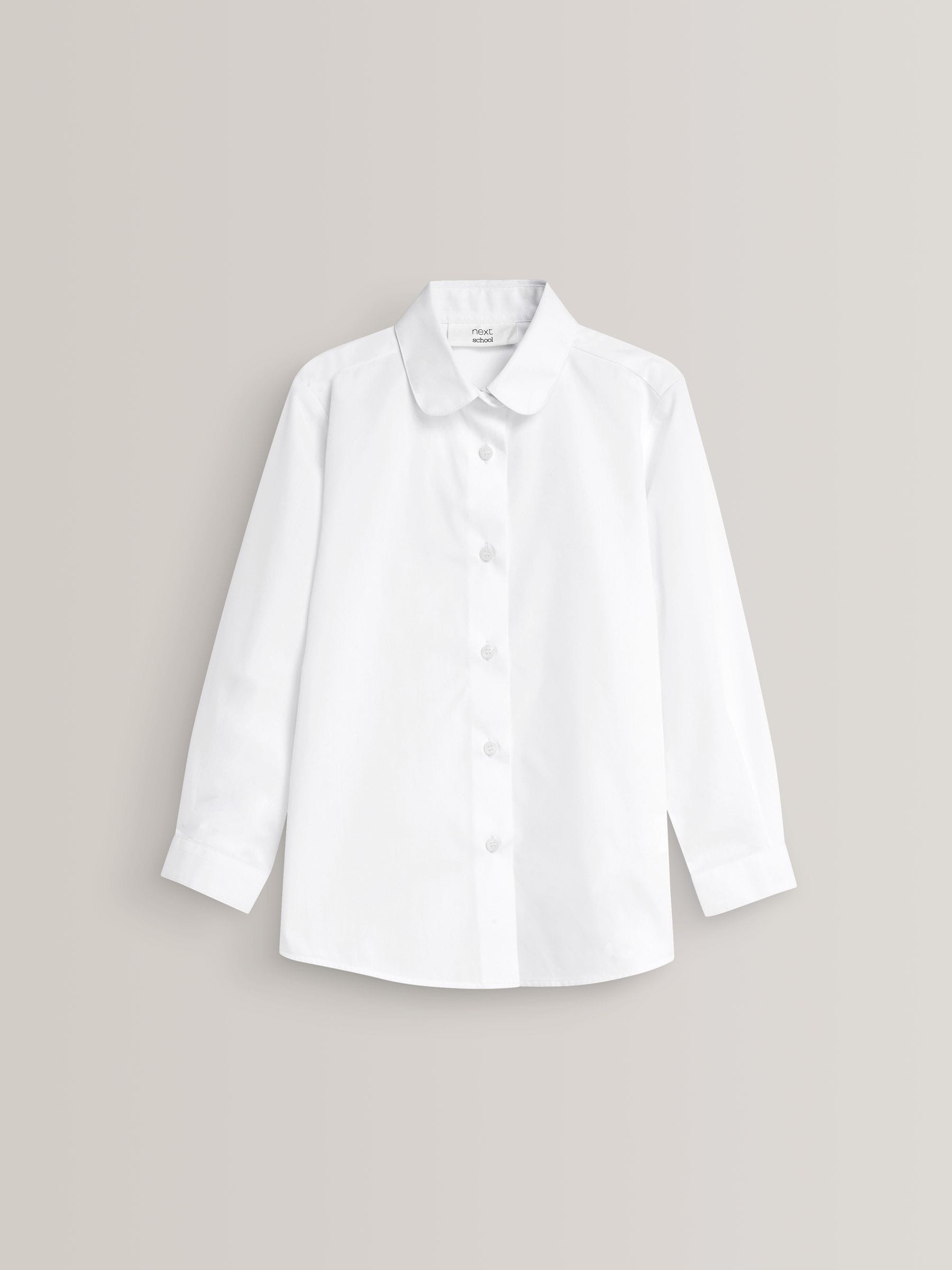 White 2 Pack Long Sleeve Curved Collar School Shirt (3-16yrs)