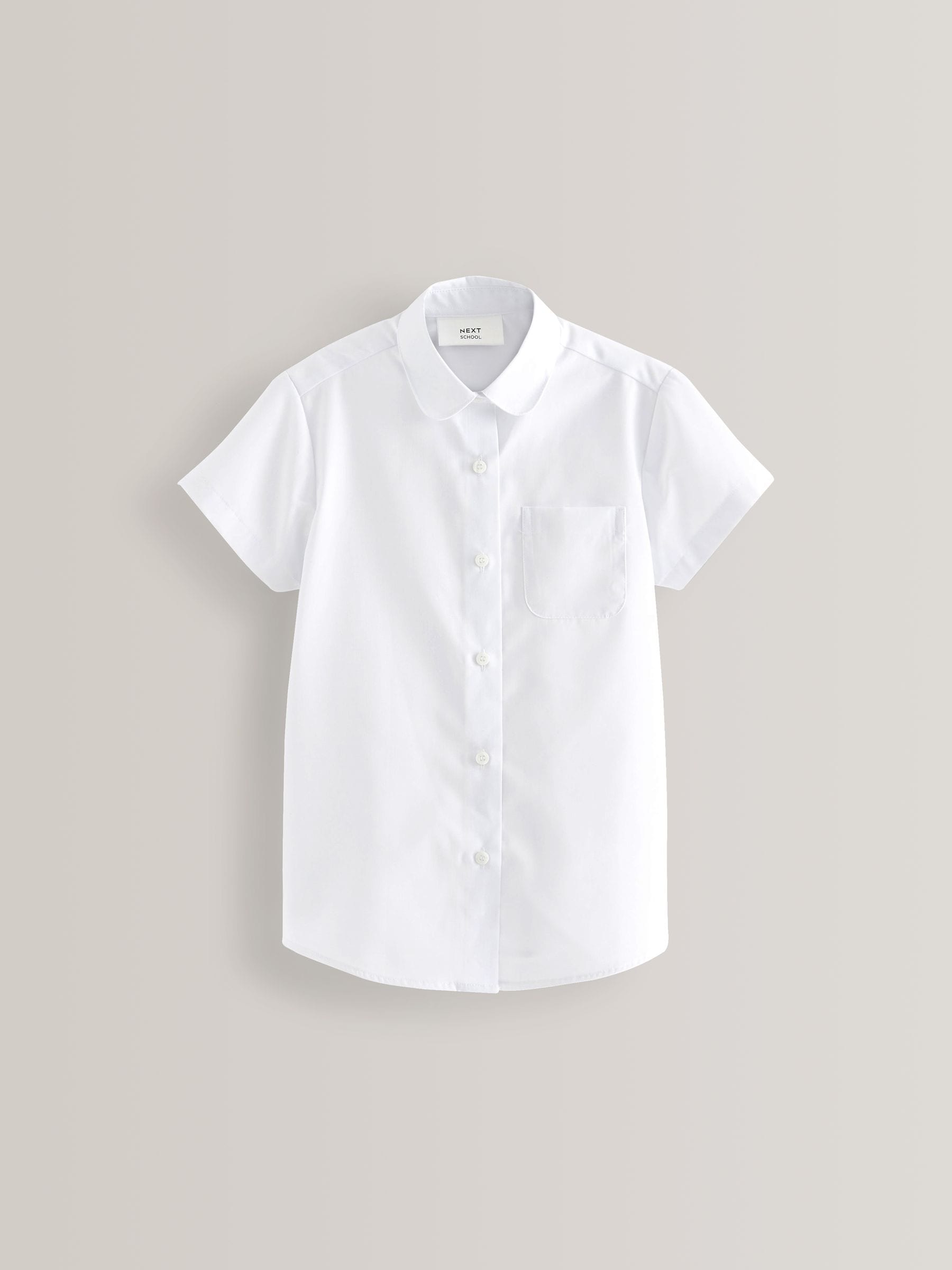 White 2 Pack Short Sleeve Curved Collar School Shirt (3-16yrs)