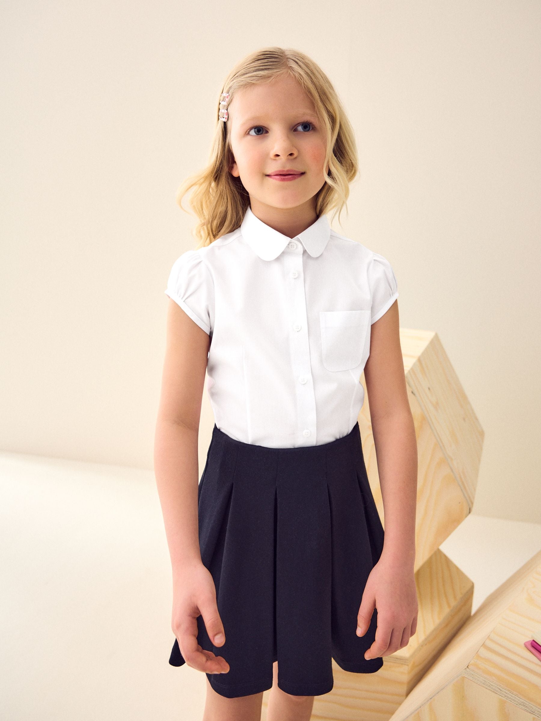 White Puff Sleeve School Blouse (3-16yrs)