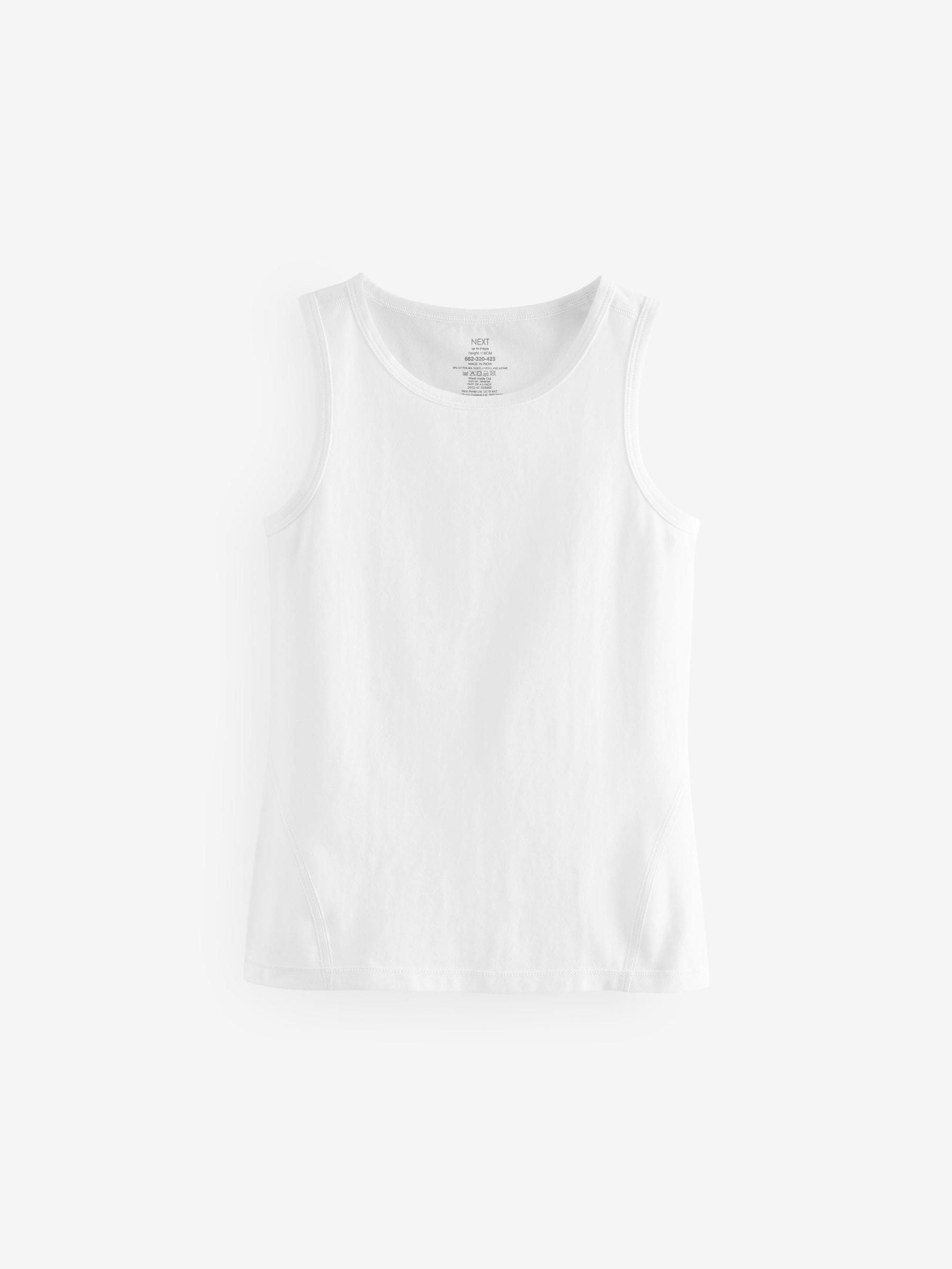 White Kind to Skin 3 Pack Vests (1.5-12yrs)