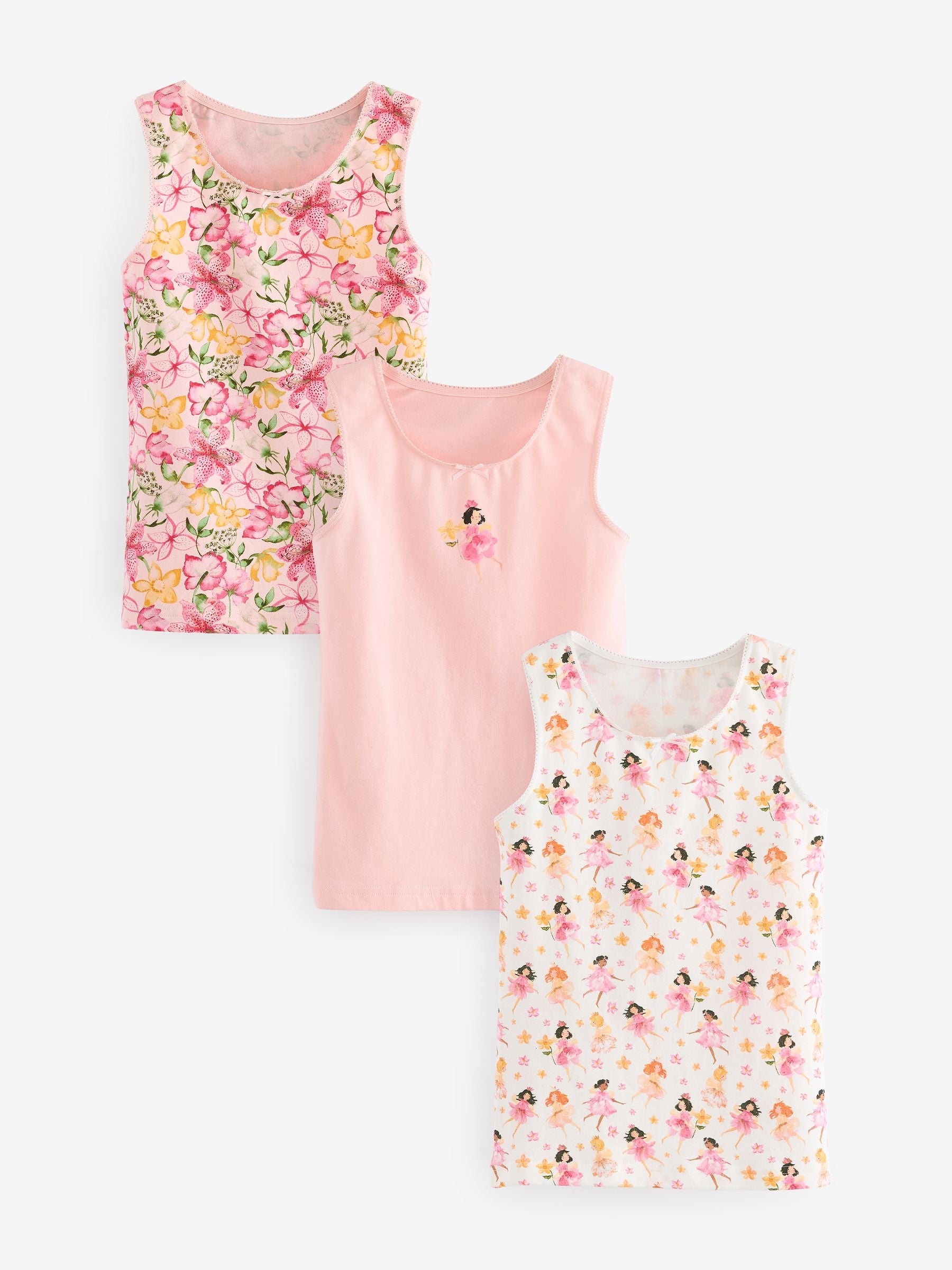 Pink/White Fairy Vests 3 Pack (1.5-16yrs)