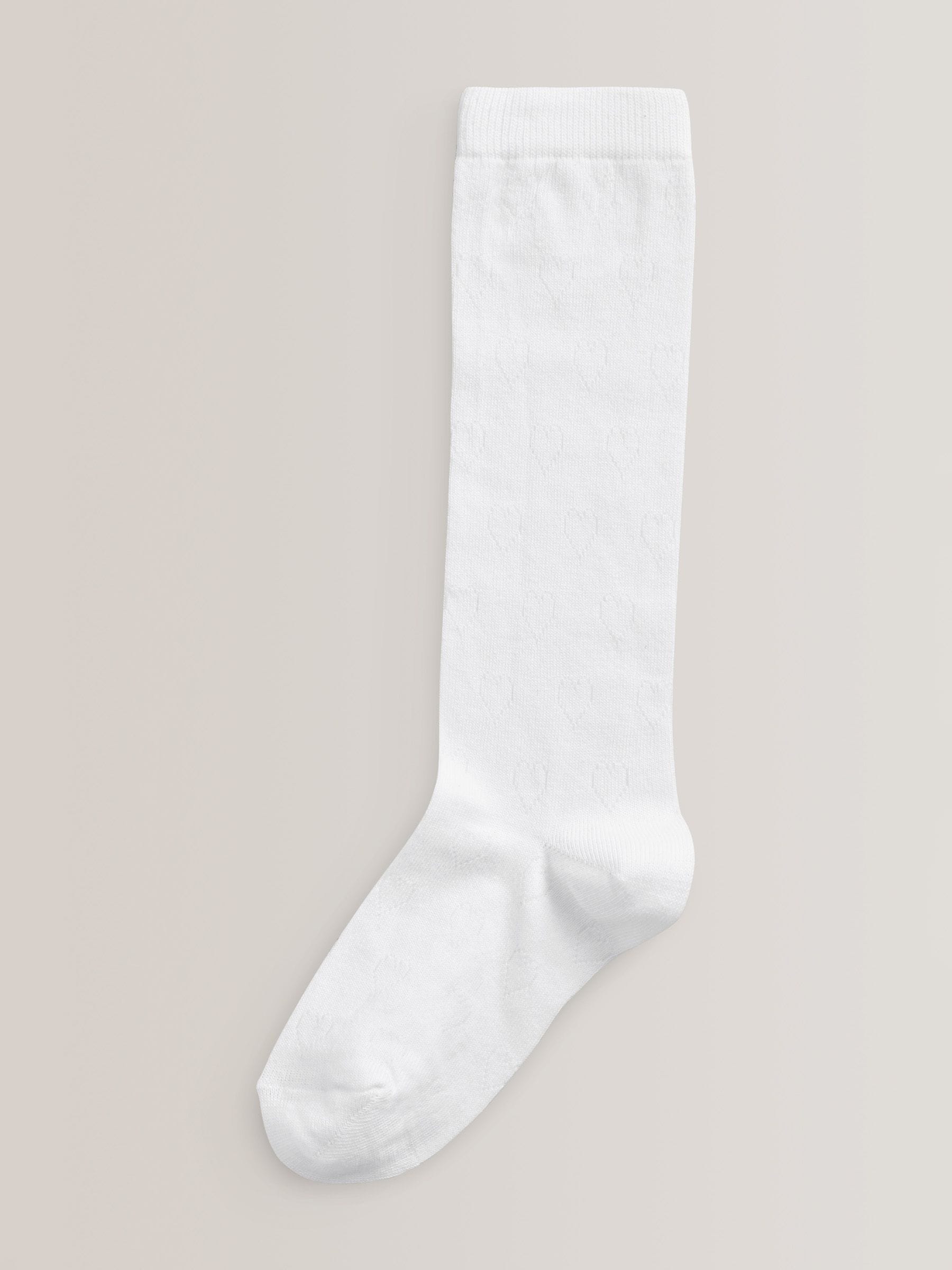 White Heart 3 Pack Cotton Rich Knee High Socks