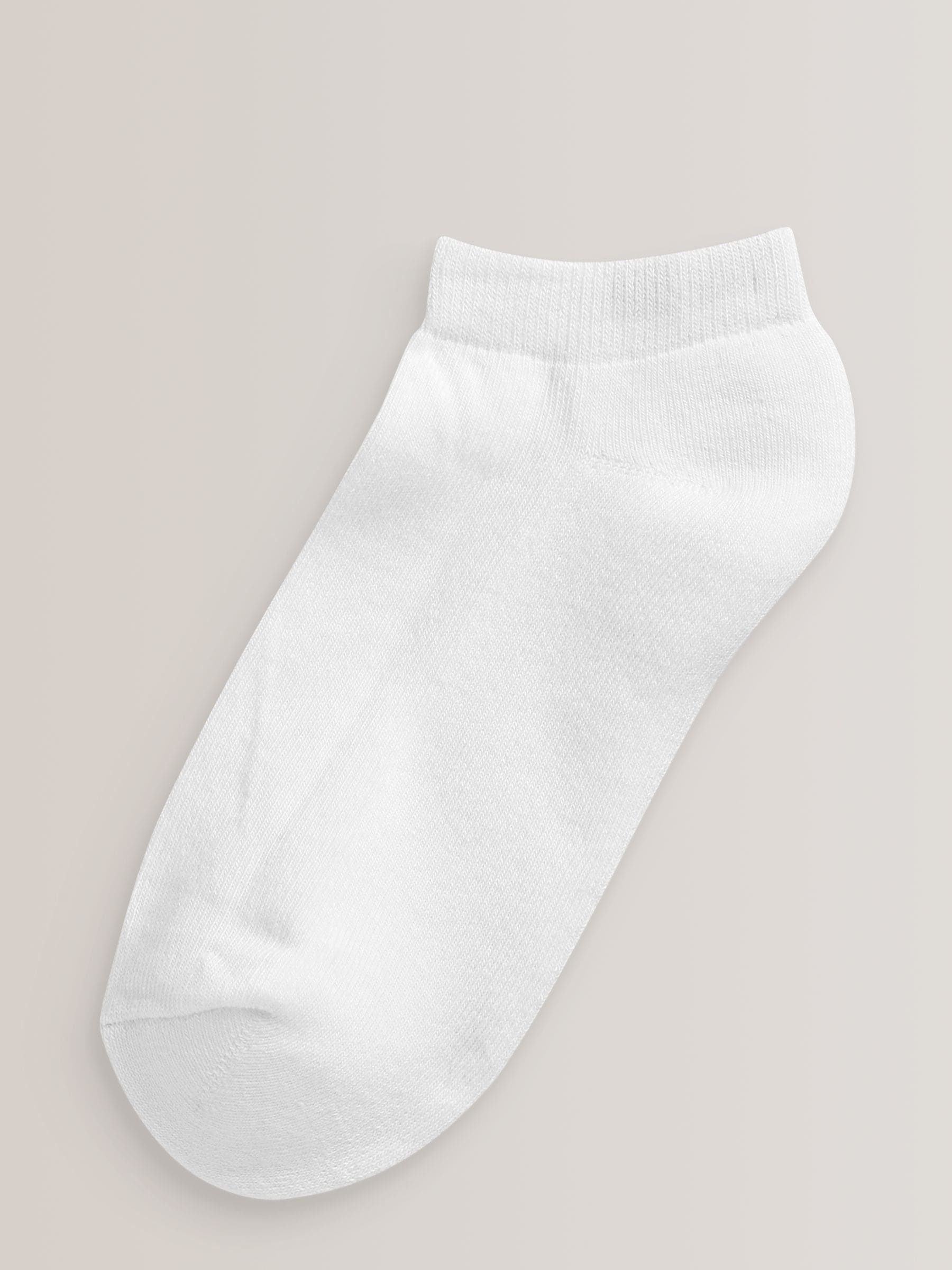 White 5 Pack Cotton Rich Cushioned Sole Trainer Socks