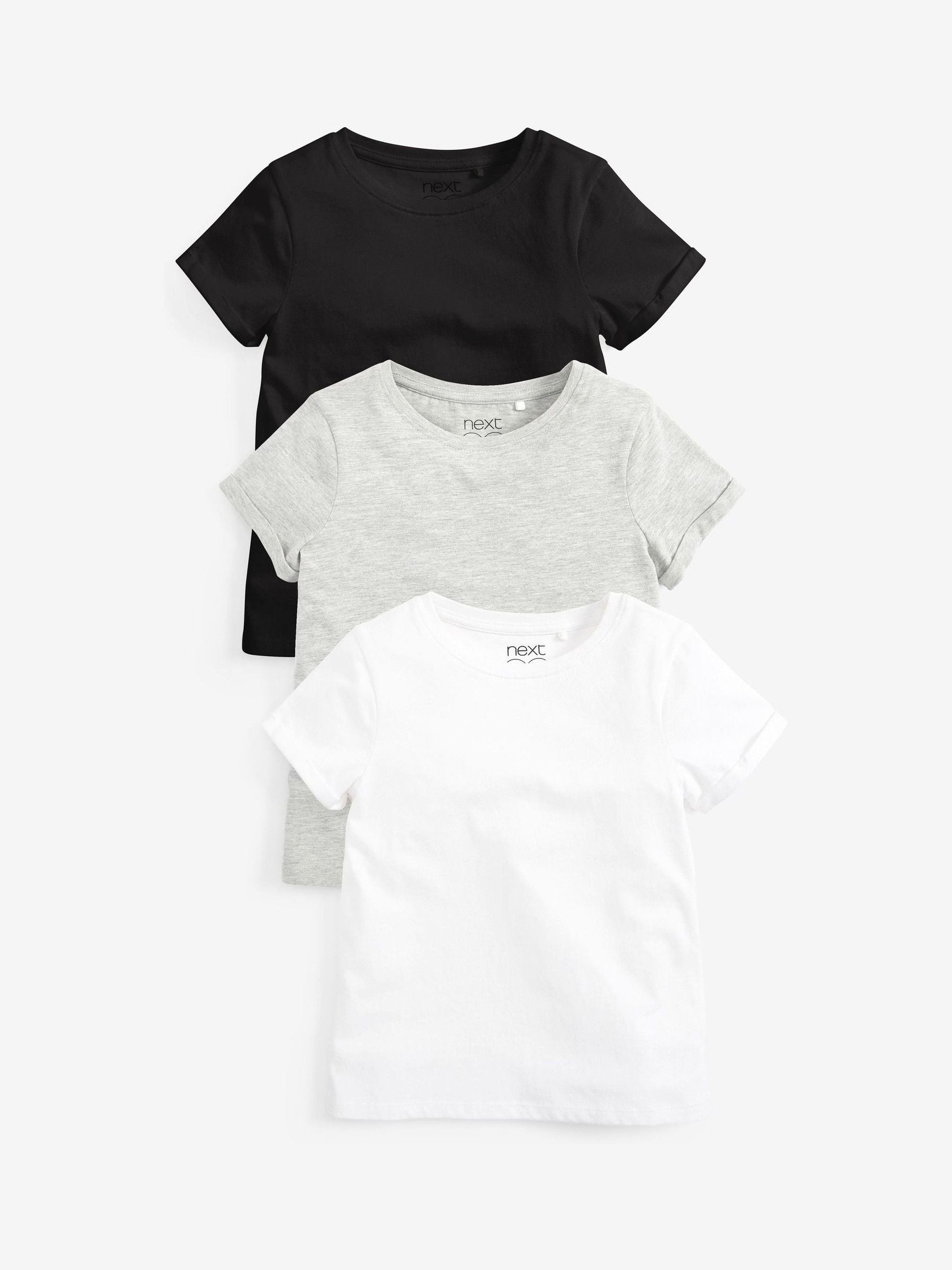 Black/White 3 Pack T-Shirts (3-16yrs)