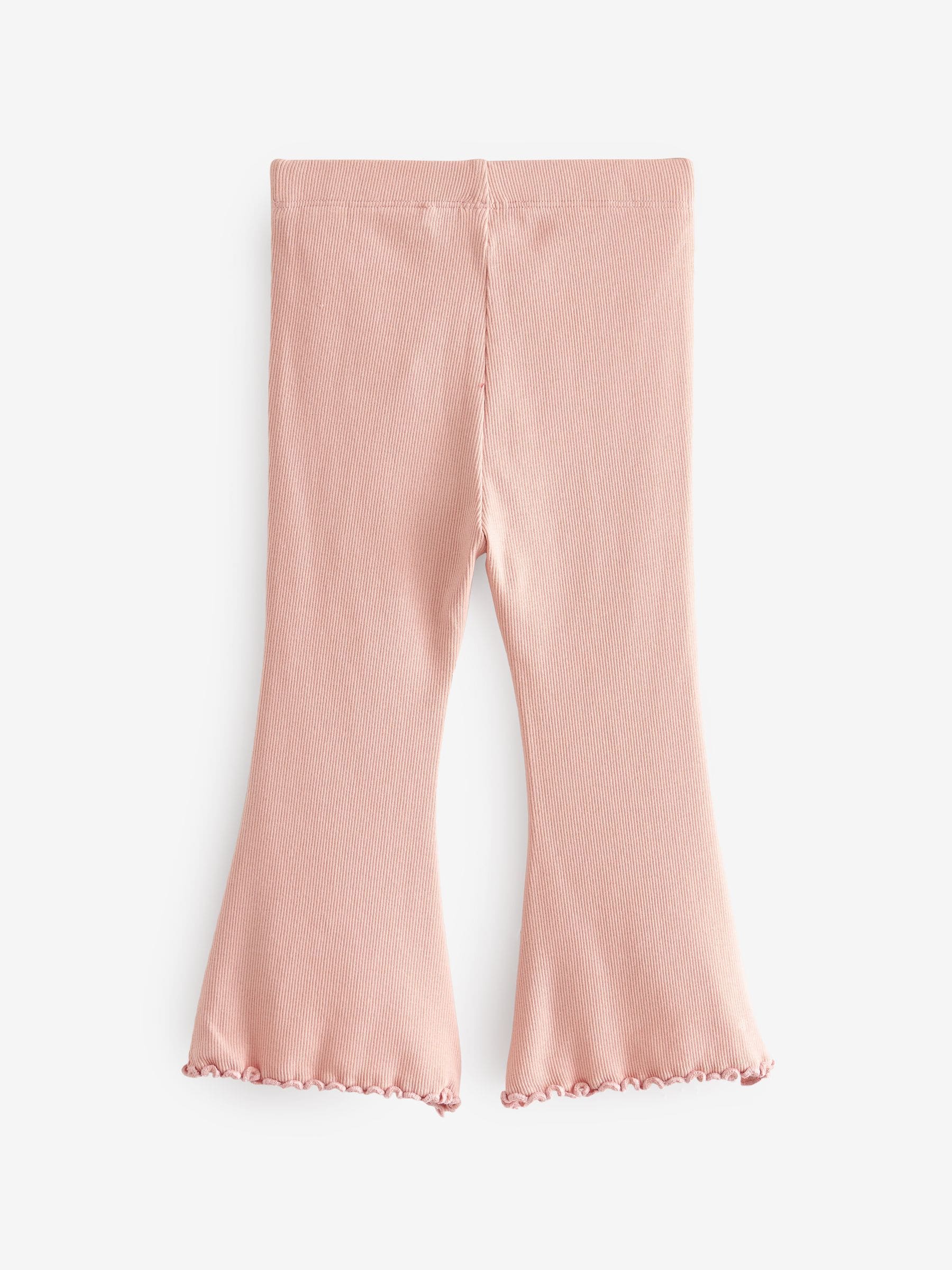 Pale Pink Rib Flare Leggings (3mths-7yrs)